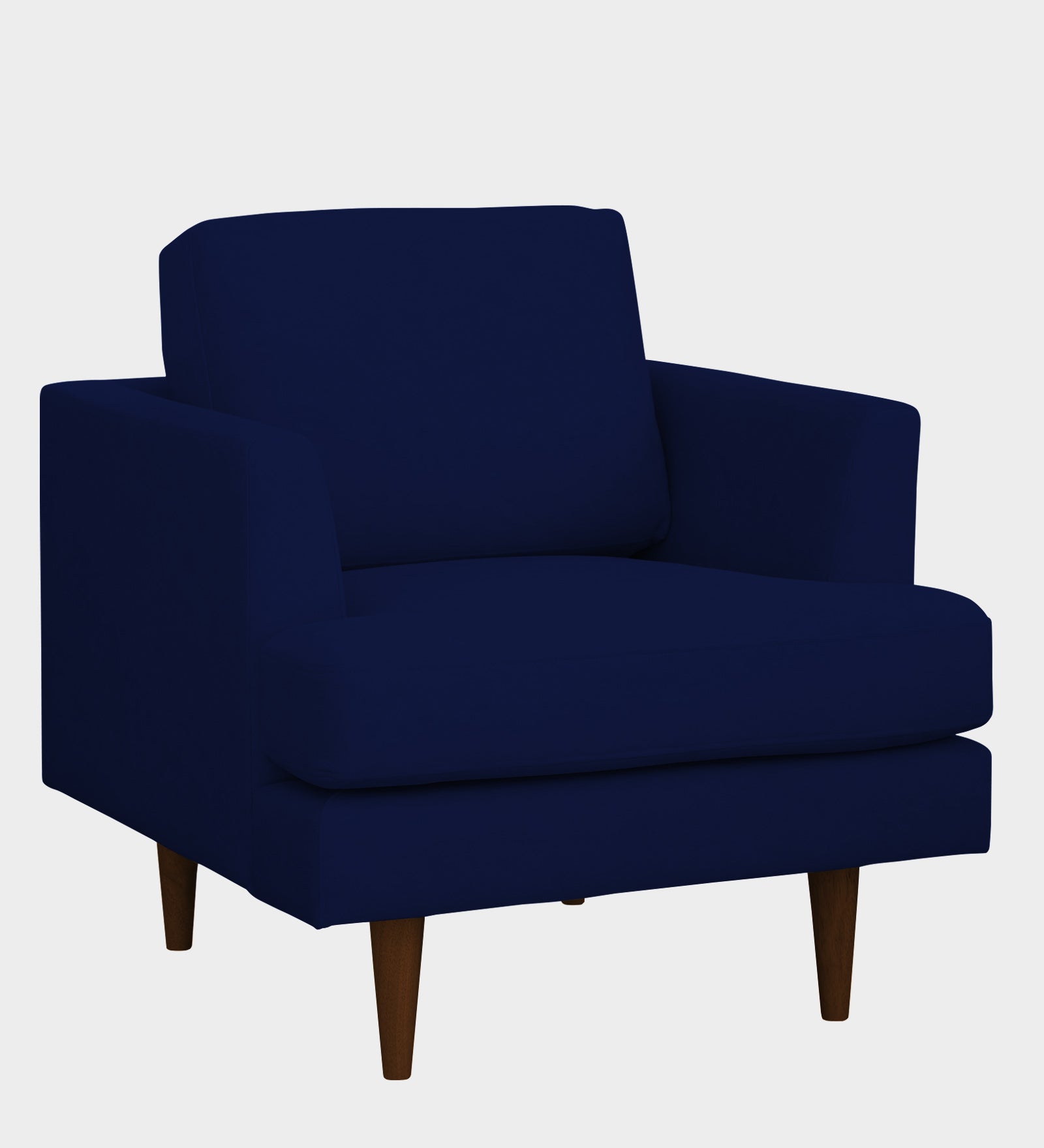 Motra Velvet 1 Seater Sofa in Dark Blue Colour