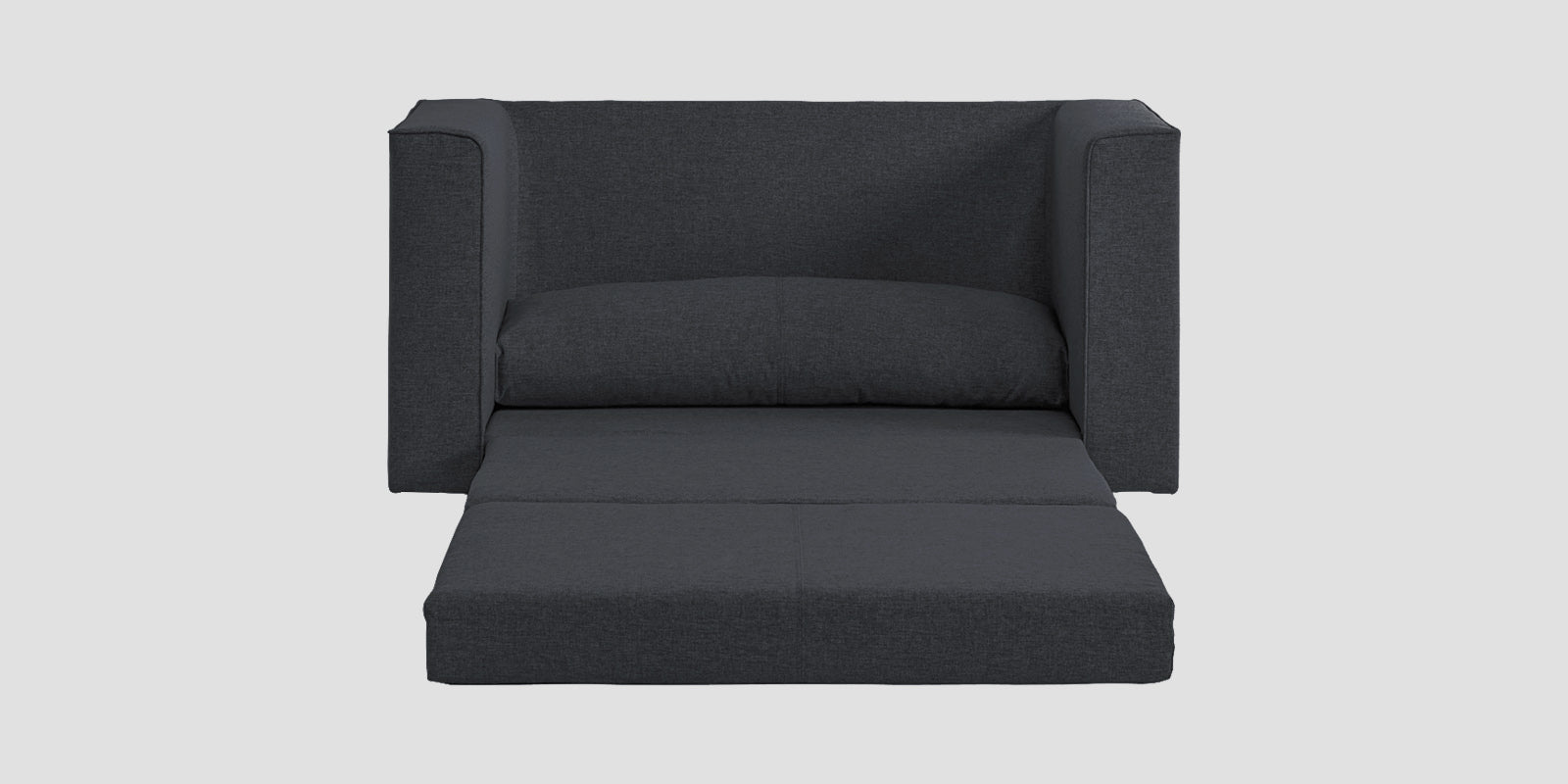 Kenia Fabric 2 Seater Foldable Sofa Cum Bed In Charcoal Grey Colour - Febonic Living