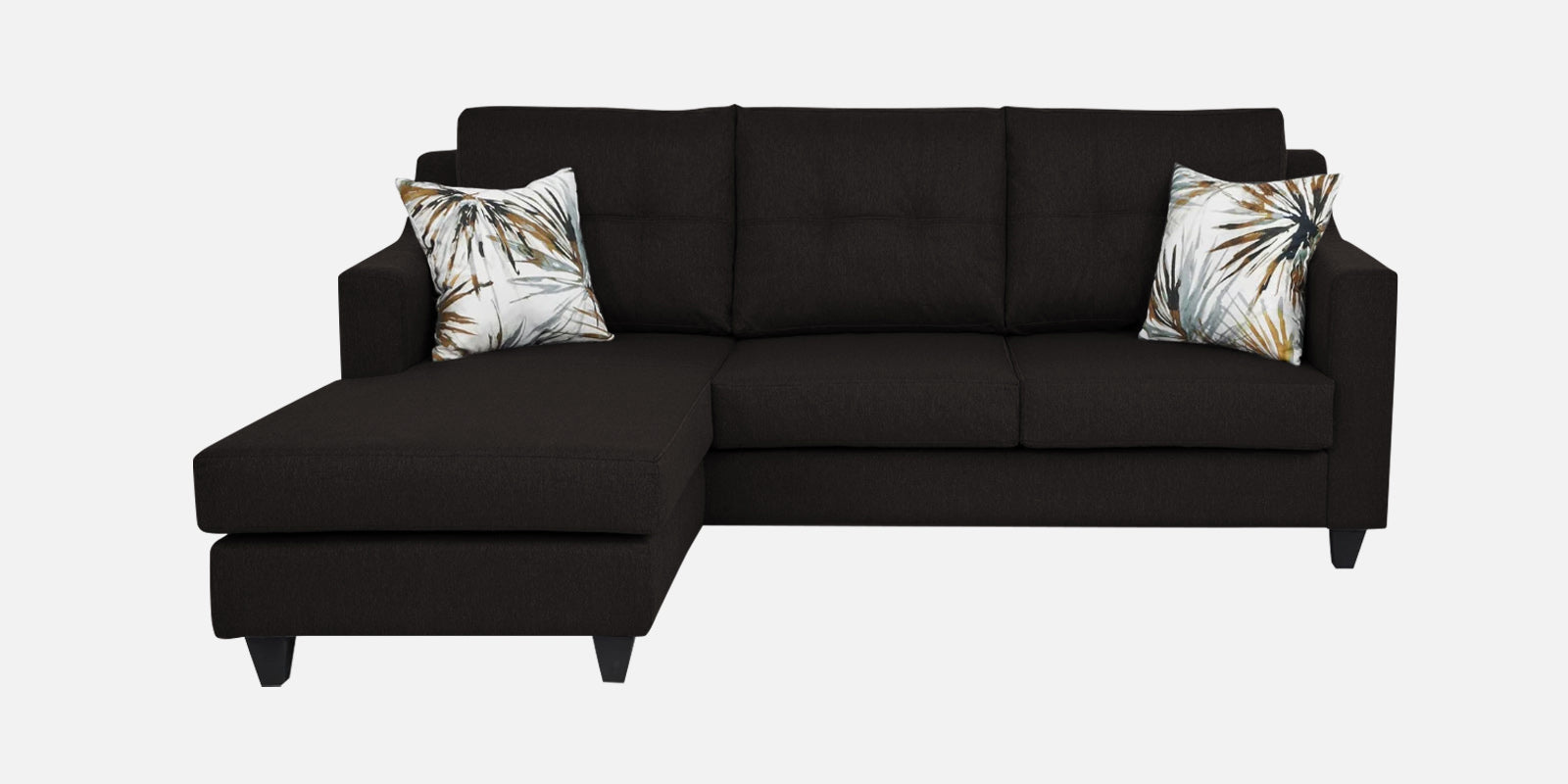 Welly Fabric RHS Sectional Sofa (2+Lounger) In Cara Brown Colour - Febonic Living