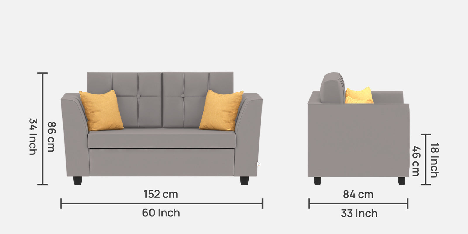 Nestin Velvet 2 Seater Sofa In Pearl Grey Colour - Febonic Living
