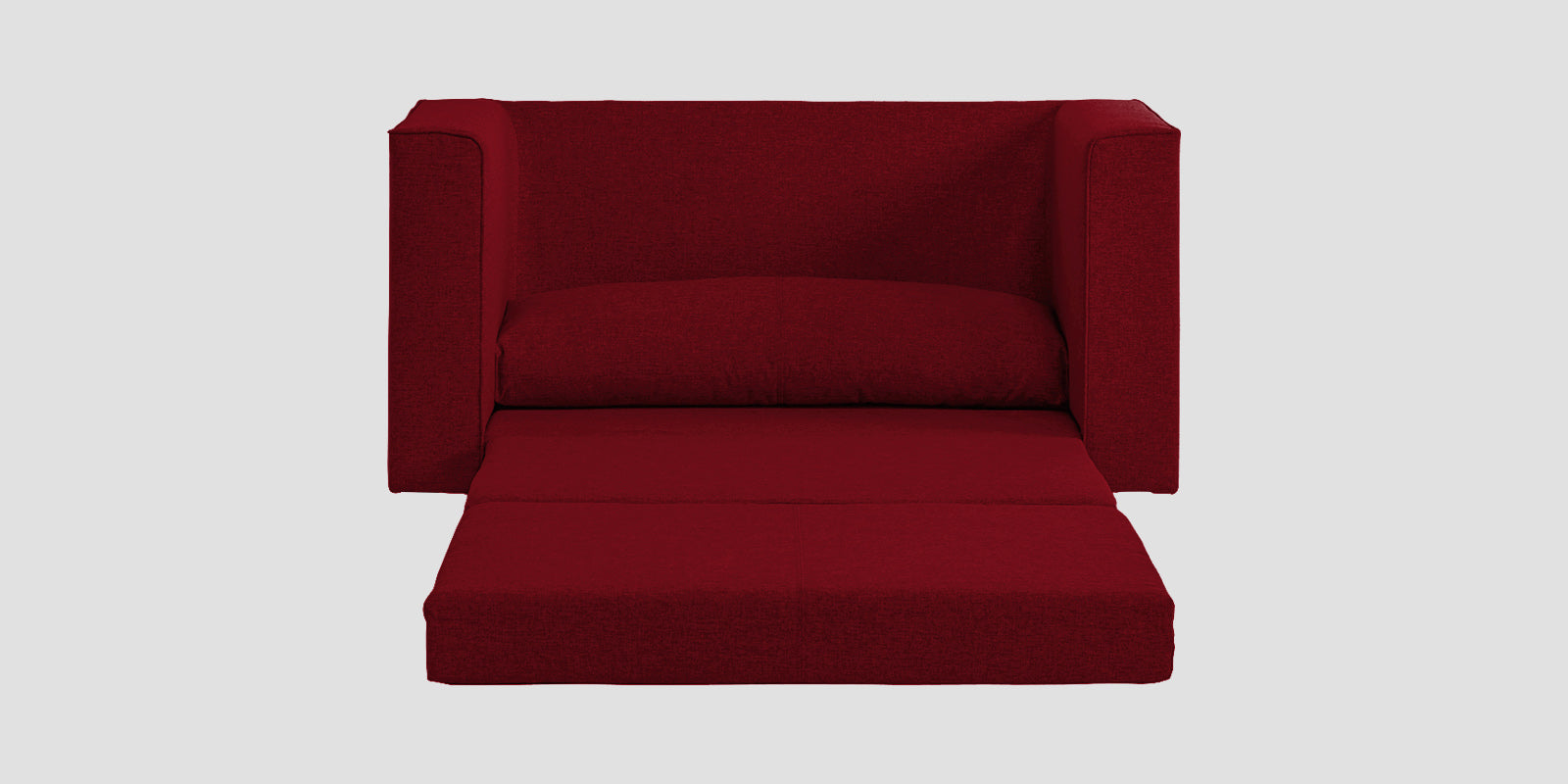 Kenia Fabric 2 Seater Foldable Sofa Cum Bed In Ruby Red Colour - Febonic Living