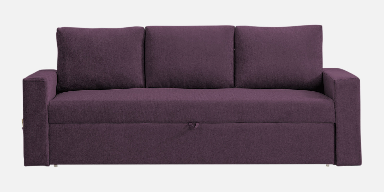 Kara Fabric 3 Seater Pull Out Sofa Cum Bed In Greek Purple Colour - Febonic Living
