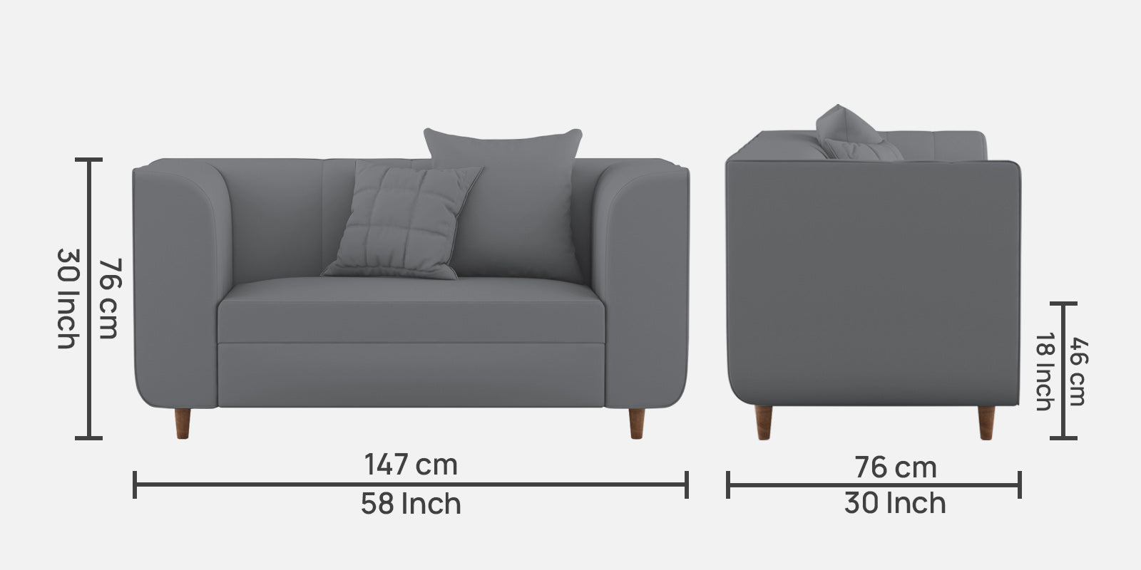 Sumo Velvet 2 Seater Sofa in Pubble Grey Colour
