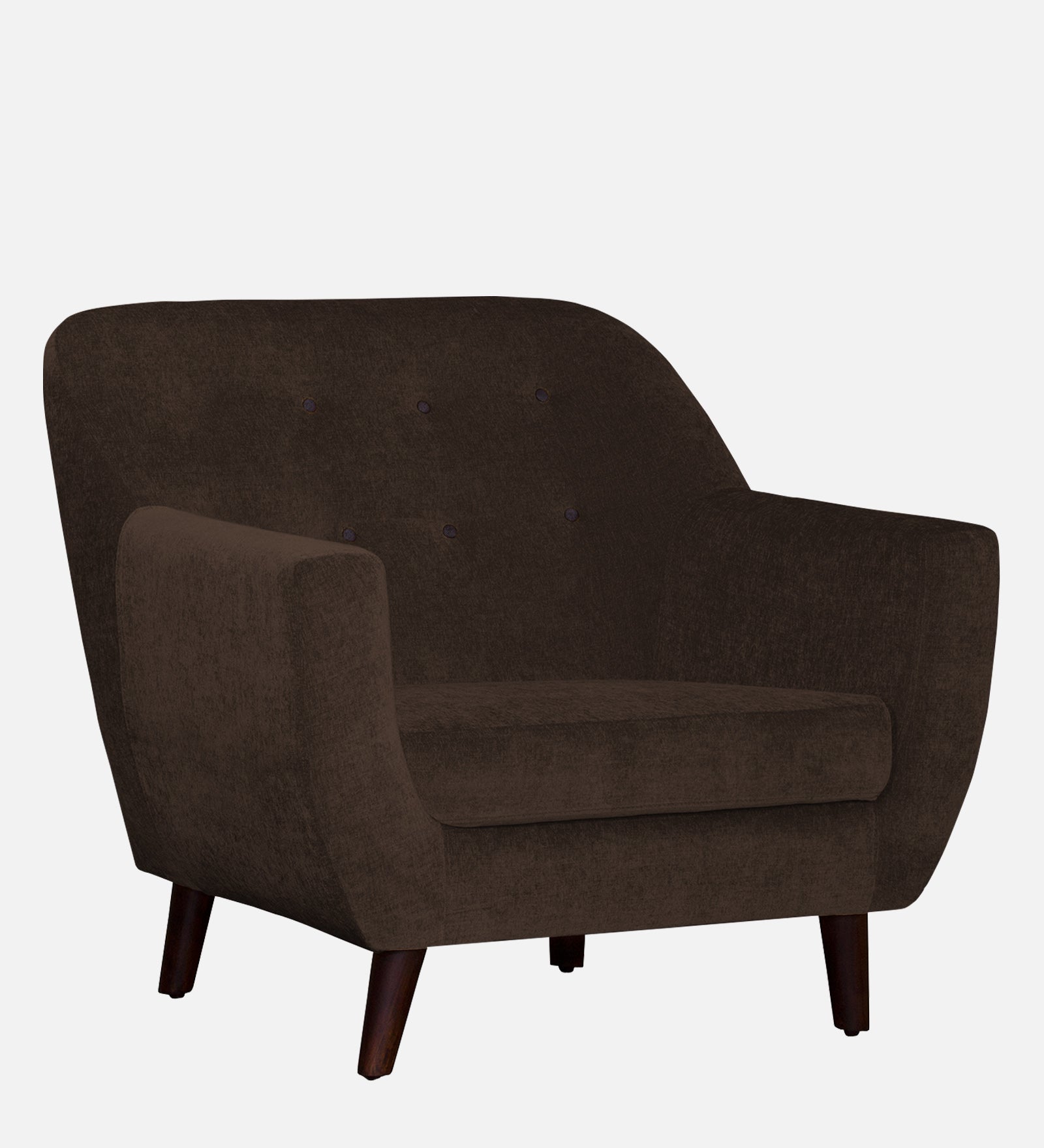 German Fabric 1 Seater Sofa In Cidar Brown Colour - Febonic Living