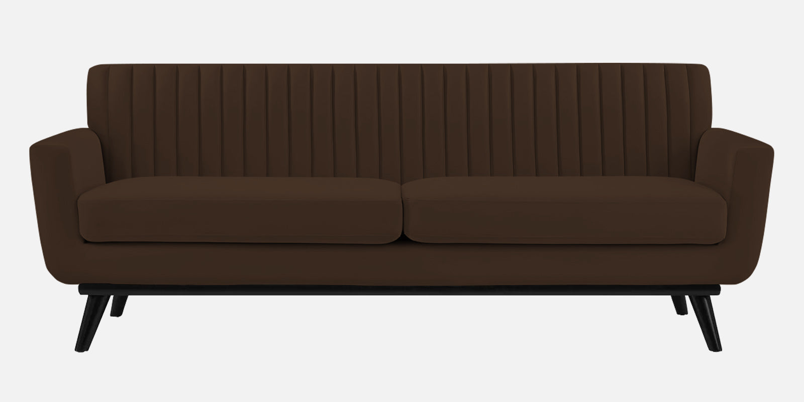 Tucker Velvet 3 Seater Sofa In Chocolate Brown Colour - Febonic Living