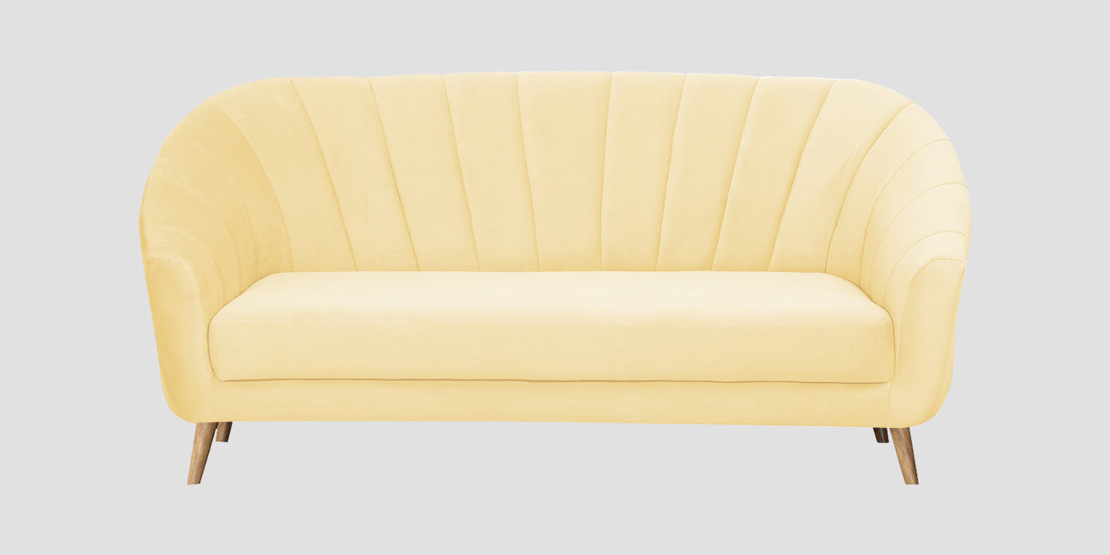 Kaylee Velvet 3 Seater Sofa In Sandy Beige Colour - Febonic Living