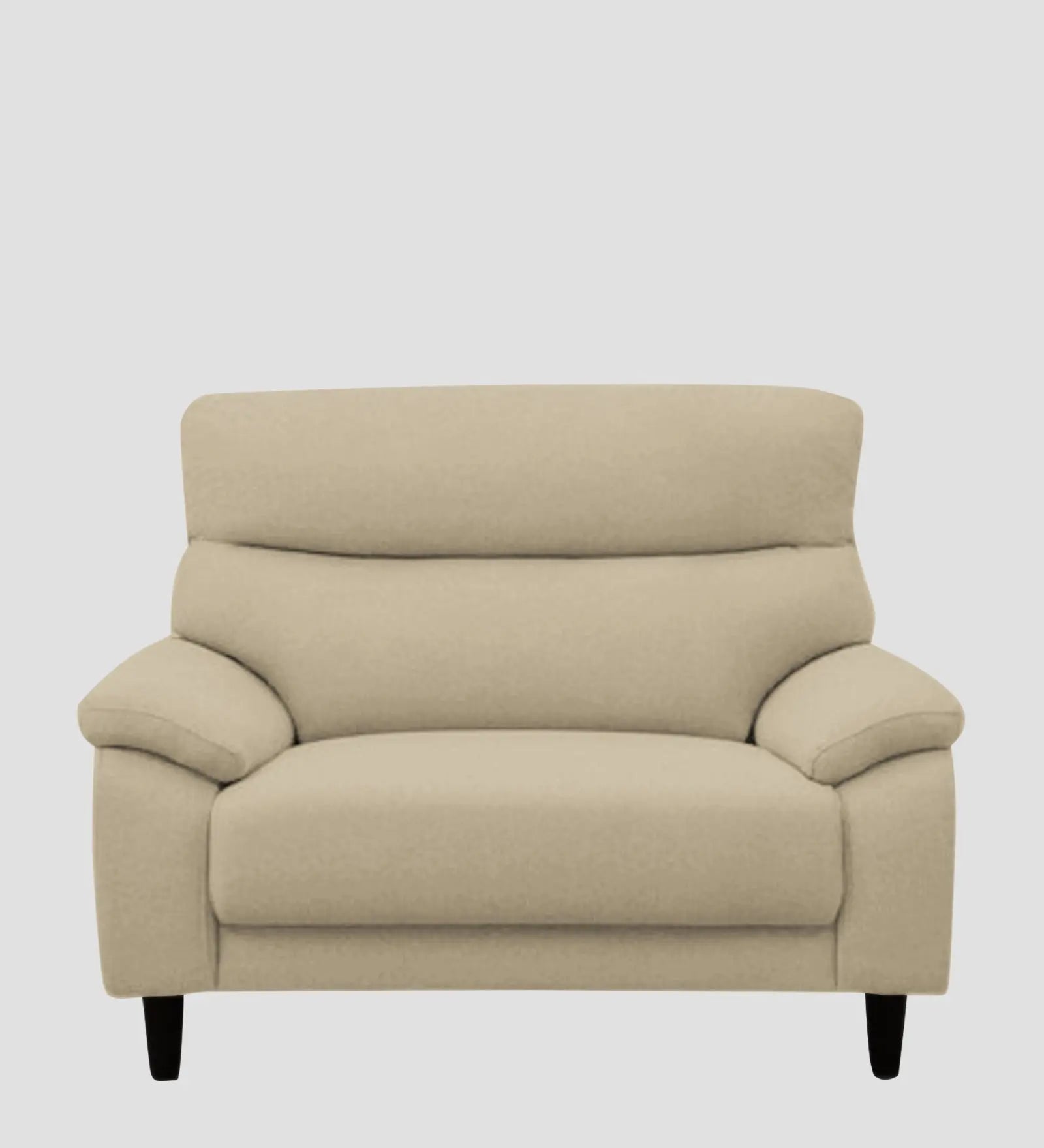 Zibby Fabric 1 Seater Sofa In Cotton Beige Colour Febonic Living