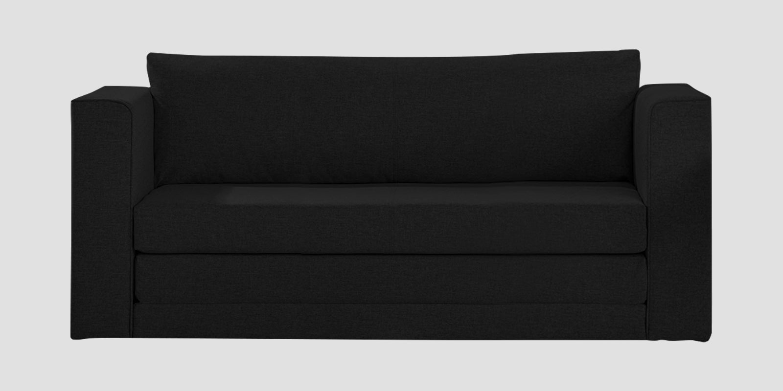 Kenia Fabric 3 Seater Foldable Sofa Cum Bed In Zed Black Colour - Febonic Living