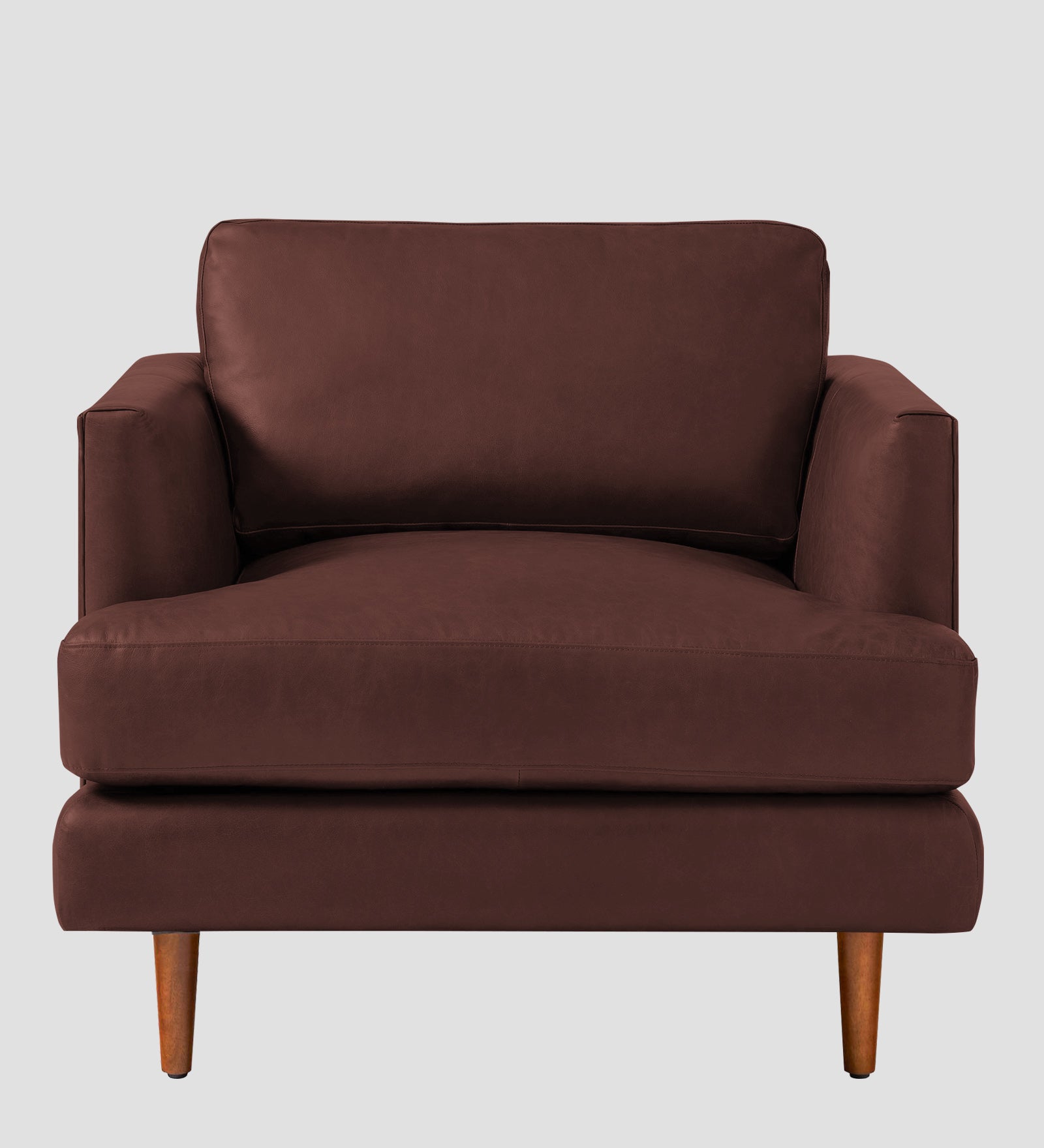 Sterio Leatherette 1 Seater Sofa In Wine Brown Colour - Febonic Living