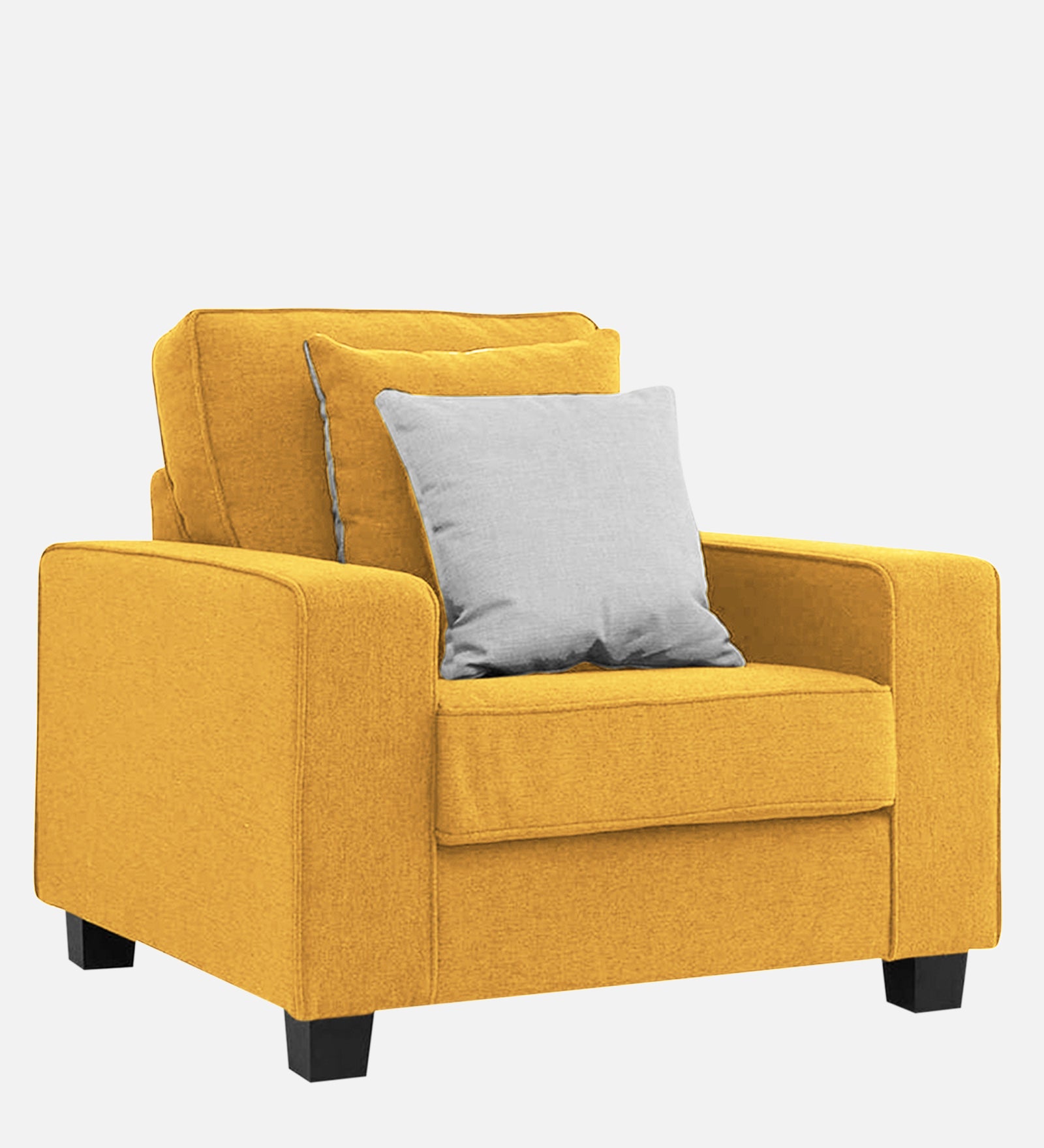 Ladybug Fabric 1 Seater Sofa In Bold Yellow Colour - Febonic Living