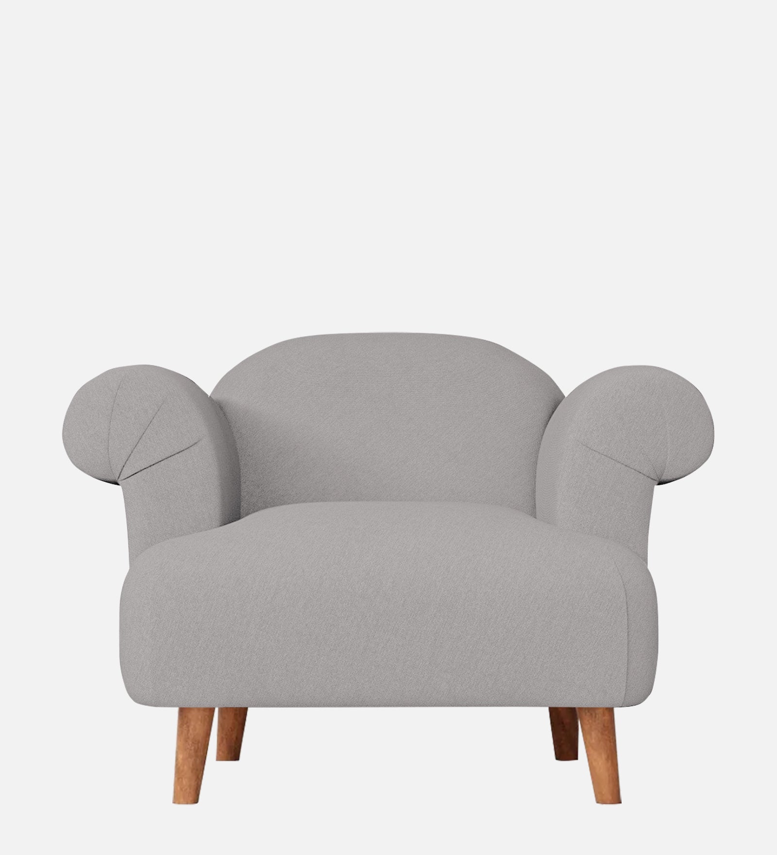 Barber Fabric 1 Seater Sofa In Silver Grey Colour - Febonic Living