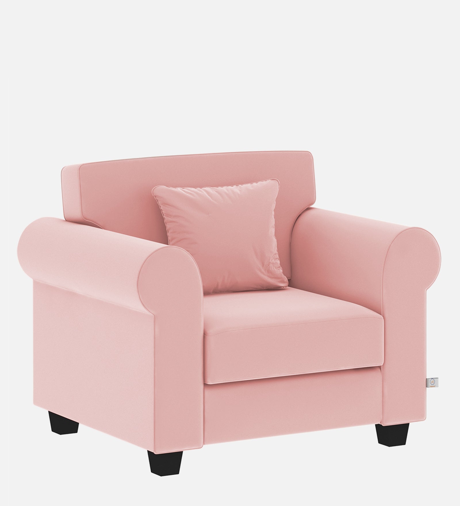 Numonk Velvet 1 Seater Sofa In Millennial Pink Colour - Febonic Living