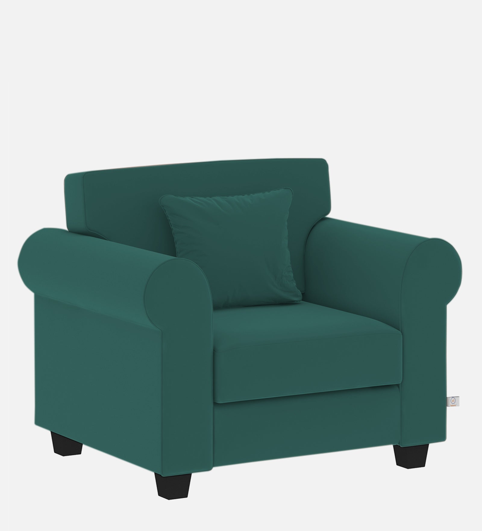 Numonk Velvet 1 Seater Sofa In Pine green Colour - Febonic Living