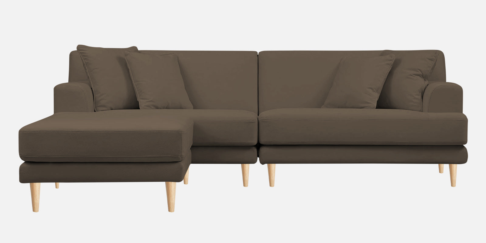 Woody Fabric RHS Sectional Sofa (3+Lounger) In Broco Dust Colour - Febonic Living