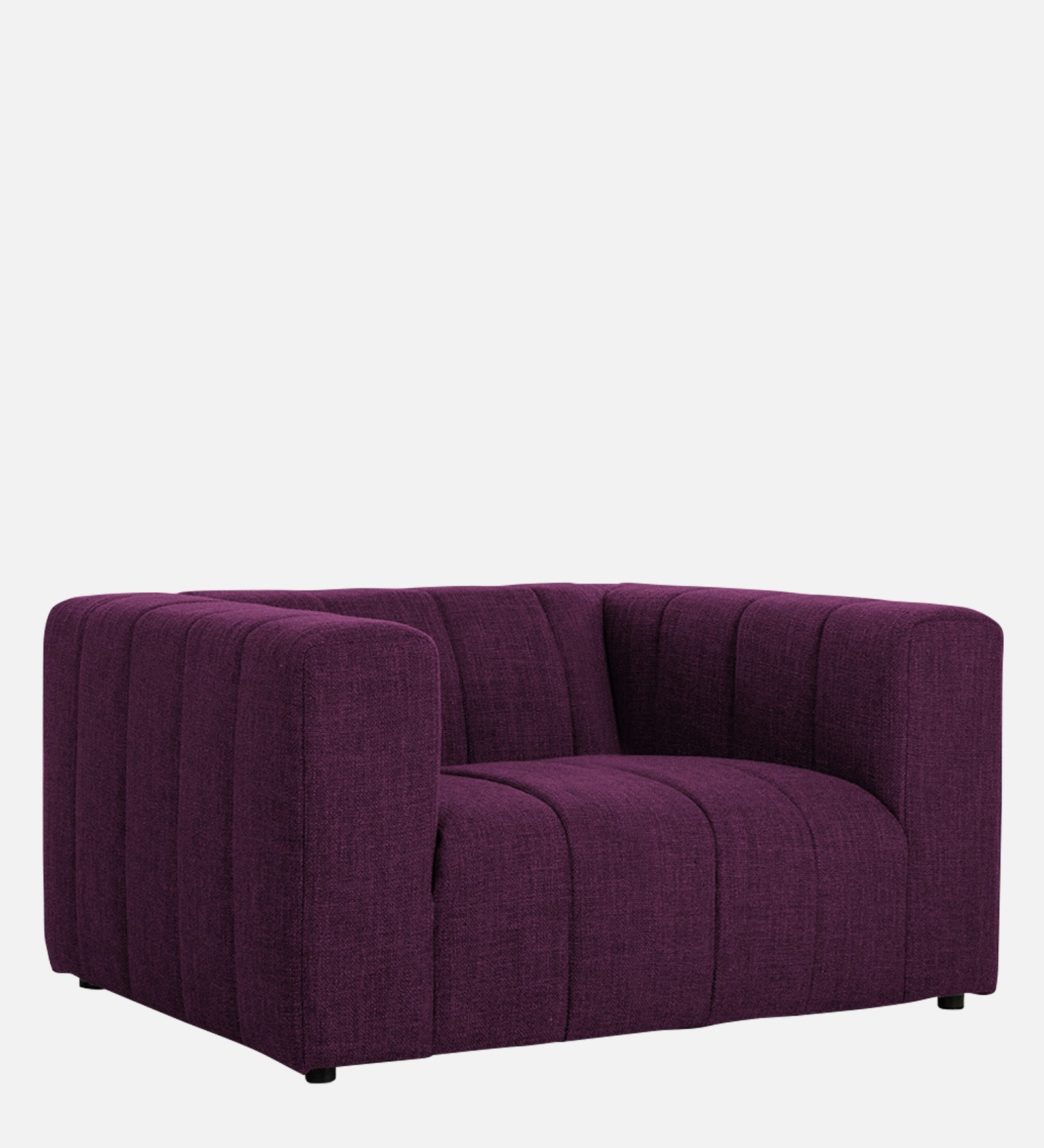 Lara Fabric 1 Seater Sofa in Greek Purple Colour