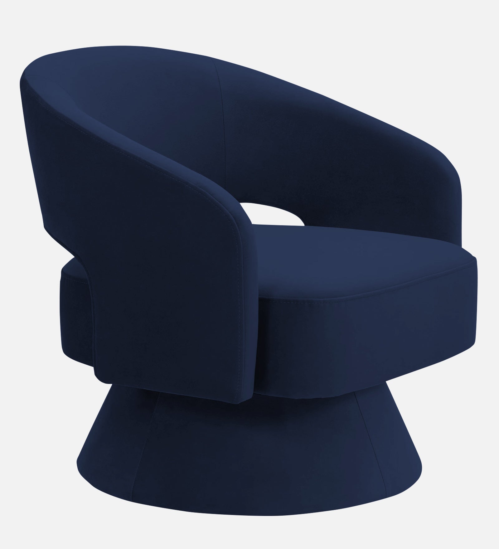 Pendra Velvet Swivel Chair In Indigo Blue Colour - Febonic Living