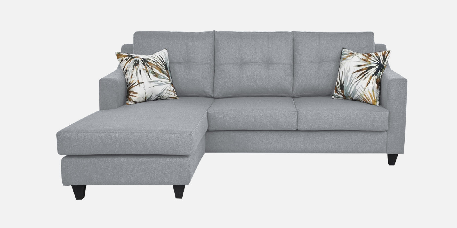 Welly Fabric RHS Sectional Sofa (2+Lounger) In Coin Grey Colour - Febonic Living