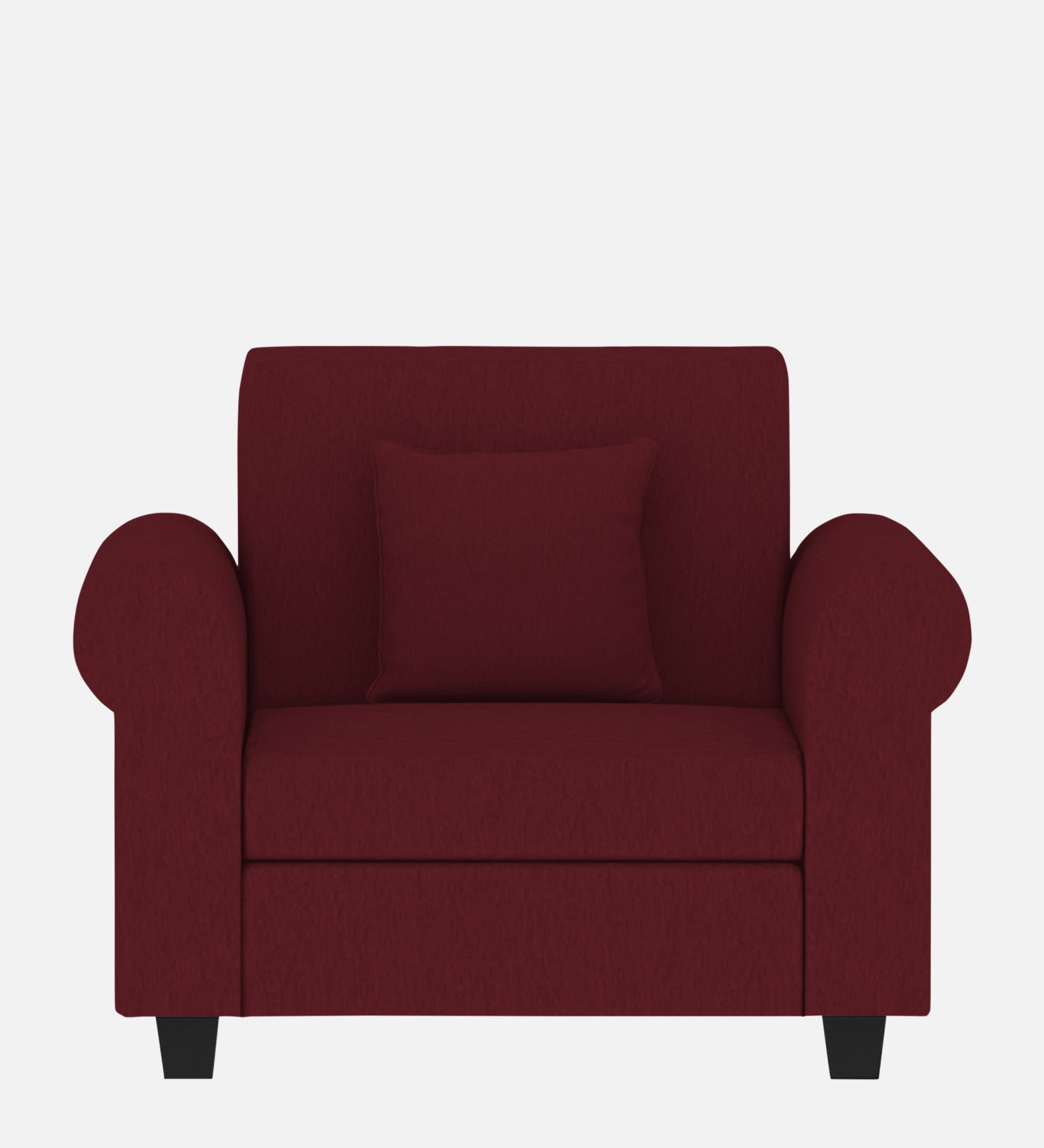 Derado Fabric 1 Seater Sofa In Blood Maroon Colour - Febonic Living
