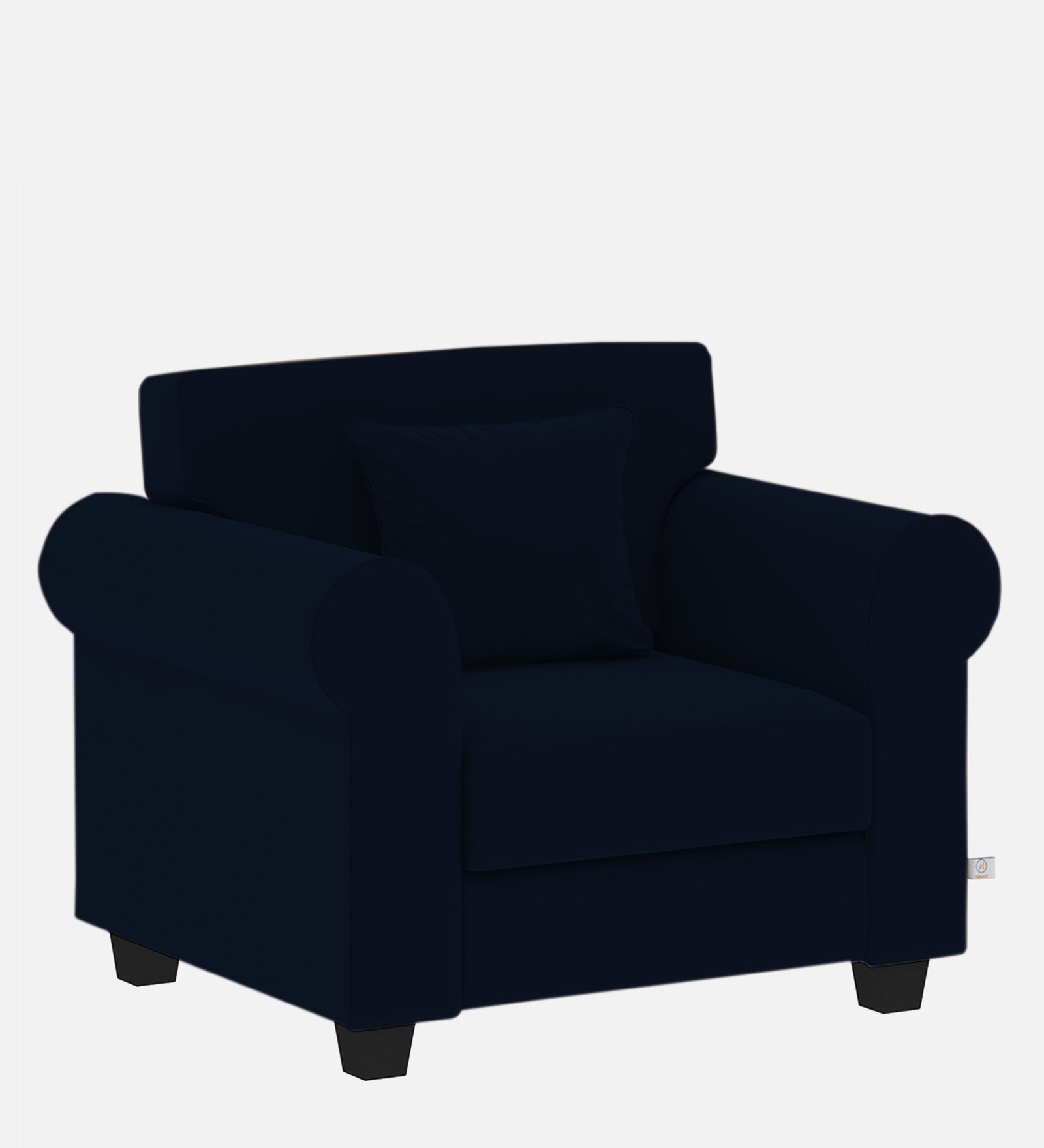 Numonk Velvet 1 Seater Sofa In Dark Blue Colour - Febonic Living