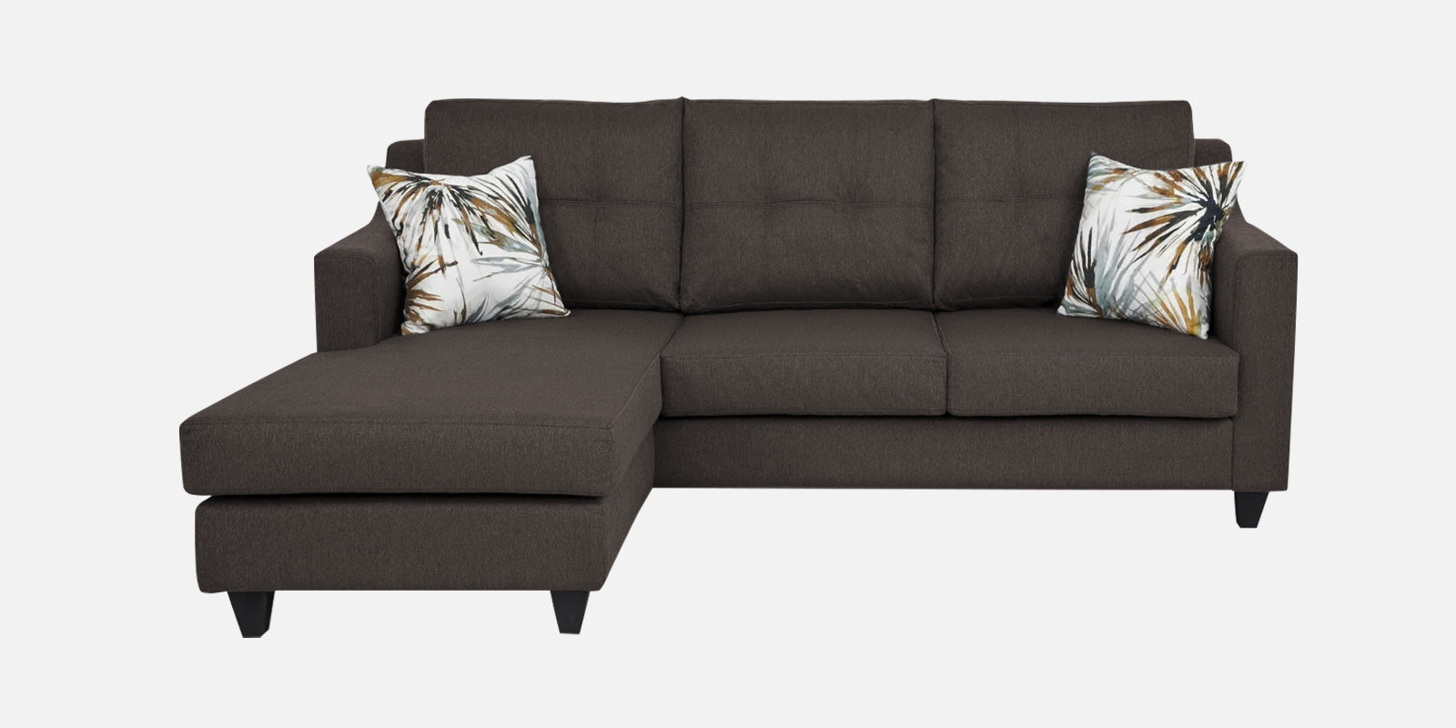 Welly Fabric RHS Sectional Sofa (2+Lounger) In Caspa Brown Colour - Febonic Living