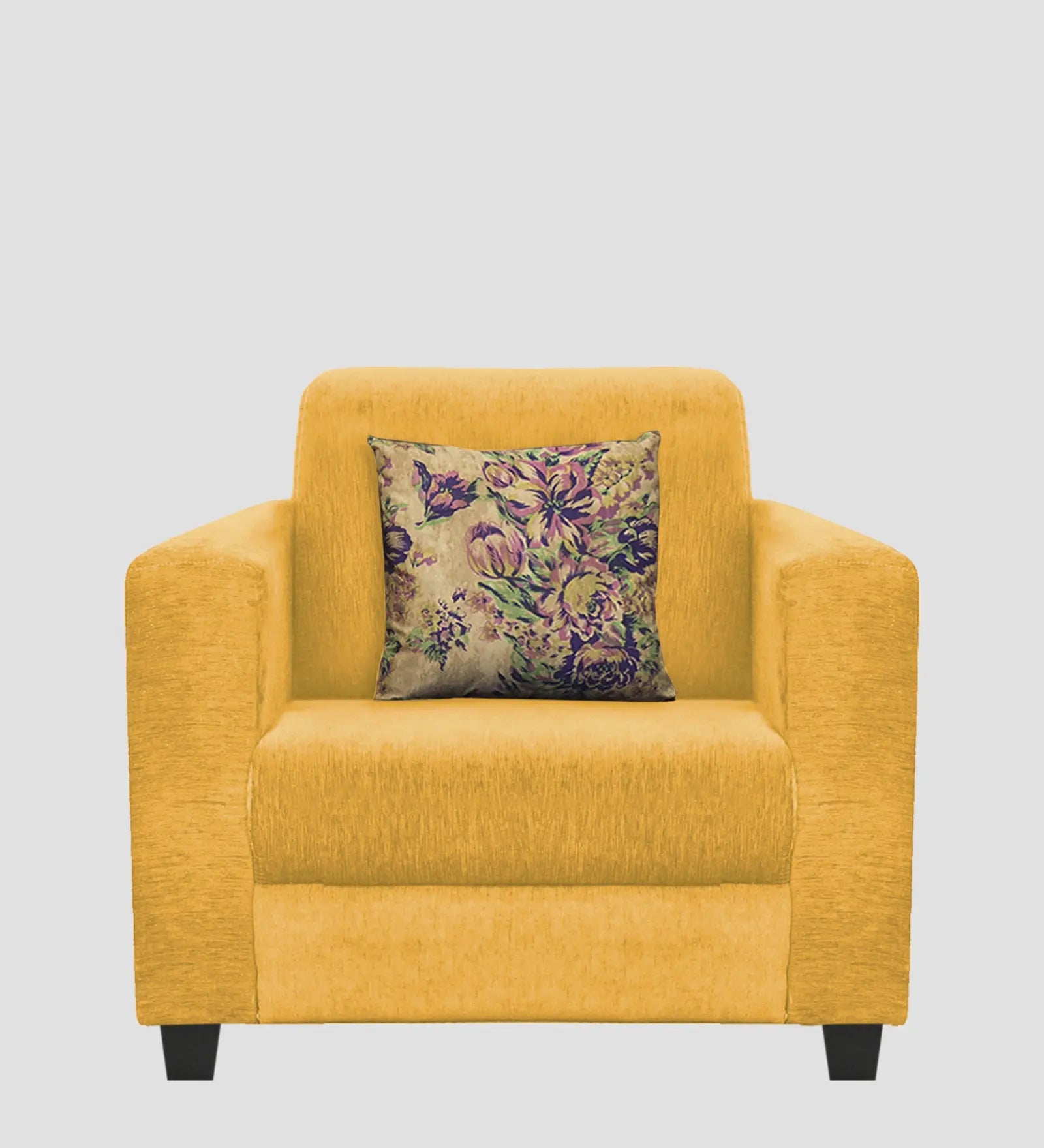 Lipu Fabric 1 Seater Sofa In Bold Yellow Colour Febonic Living
