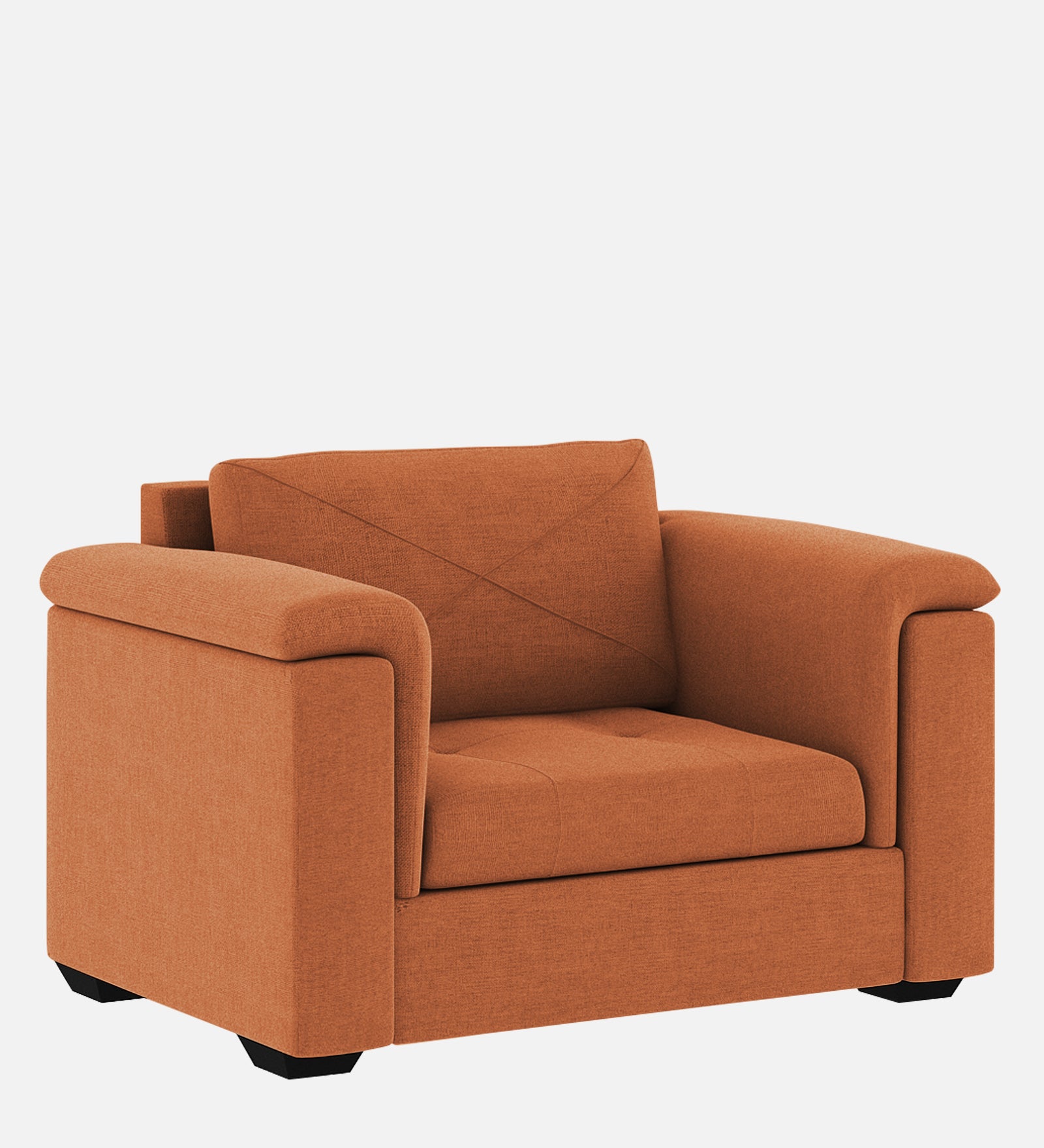 Andres Fabric 1 Seater Sofa In Safforn Orange Colour - Febonic Living