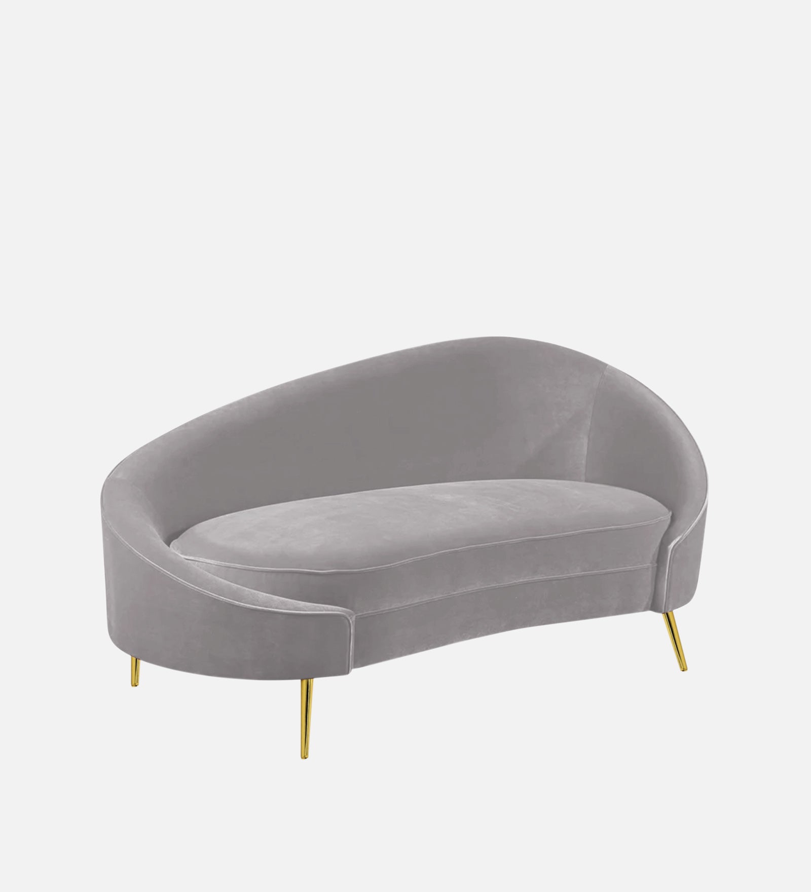 Cely Velvet LHS Chaise Lounger In Concrete Grey Colour - Febonic Living