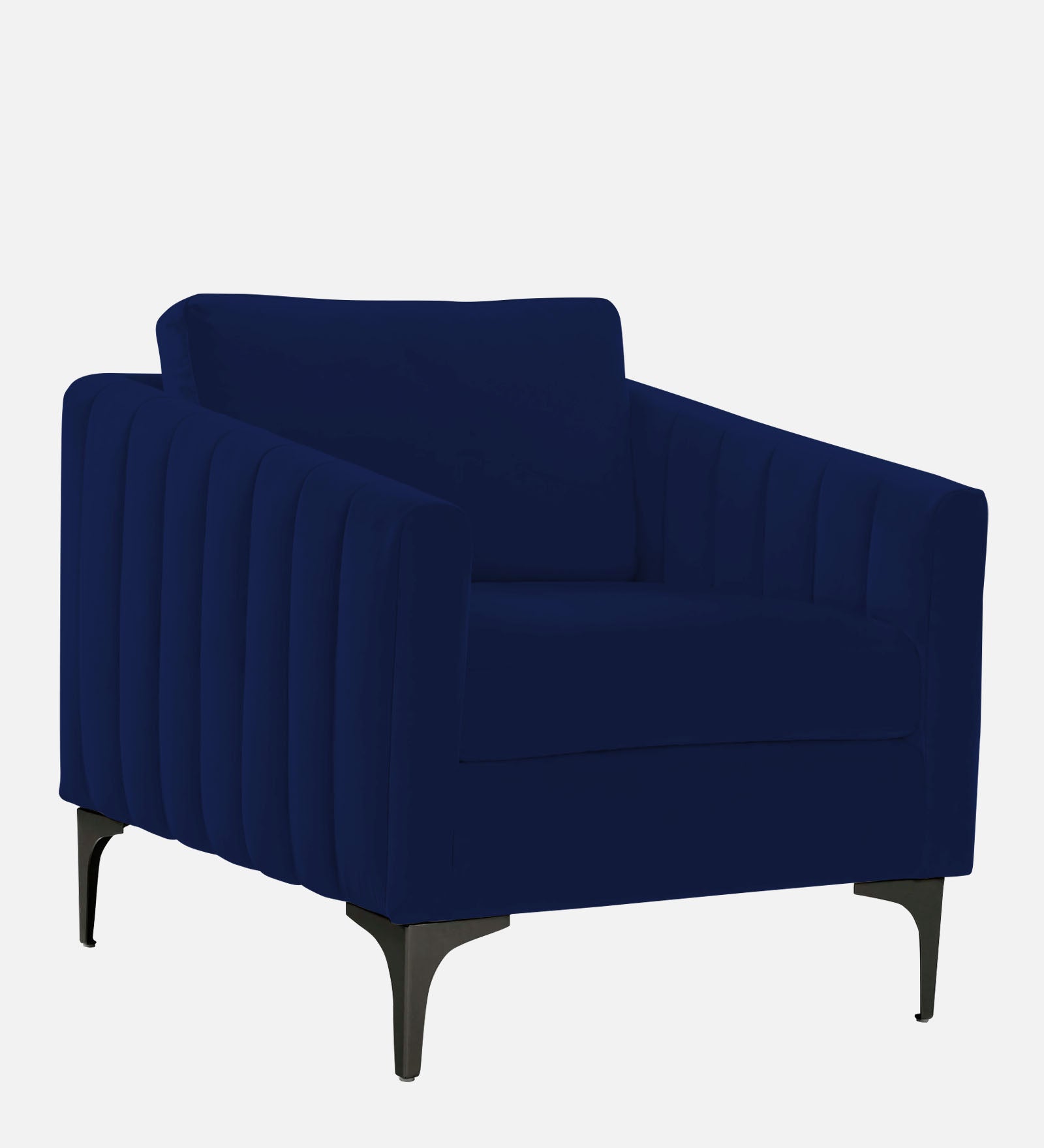 Haru Velvet 1 Seater Sofa In Indigo Blue Colour - Febonic Living