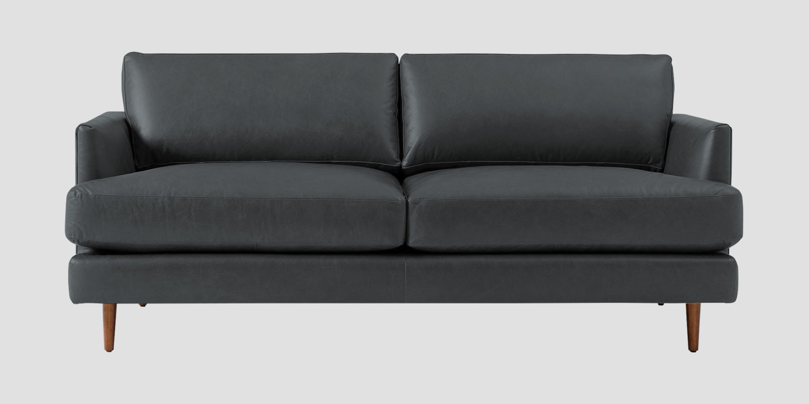Sterio Leatherette 2 Seater Sofa In Pepper Grey Colour - Febonic Living