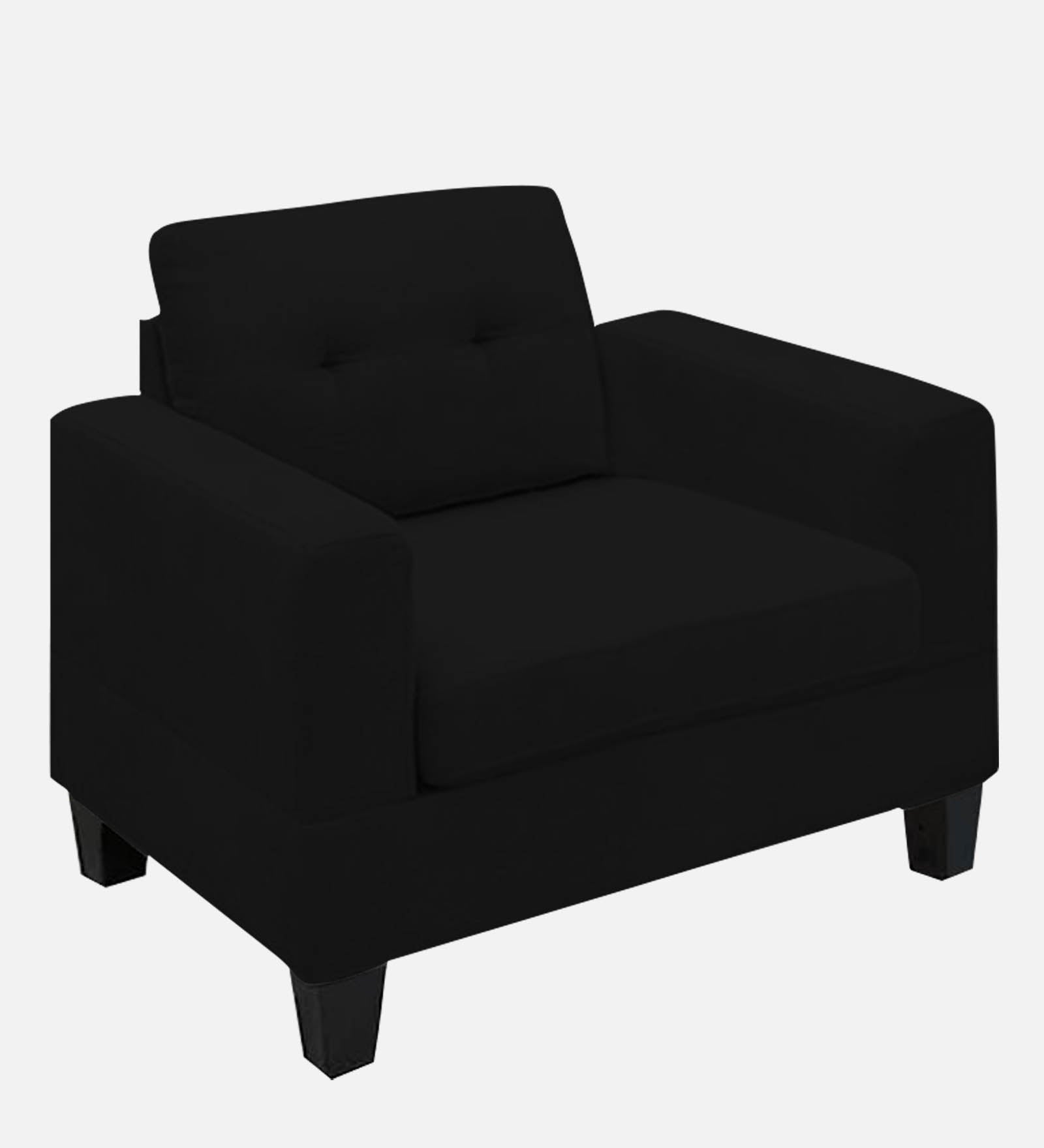 Thomas Fabric 1 Seater Sofa In Zed Black Colour - Febonic Living