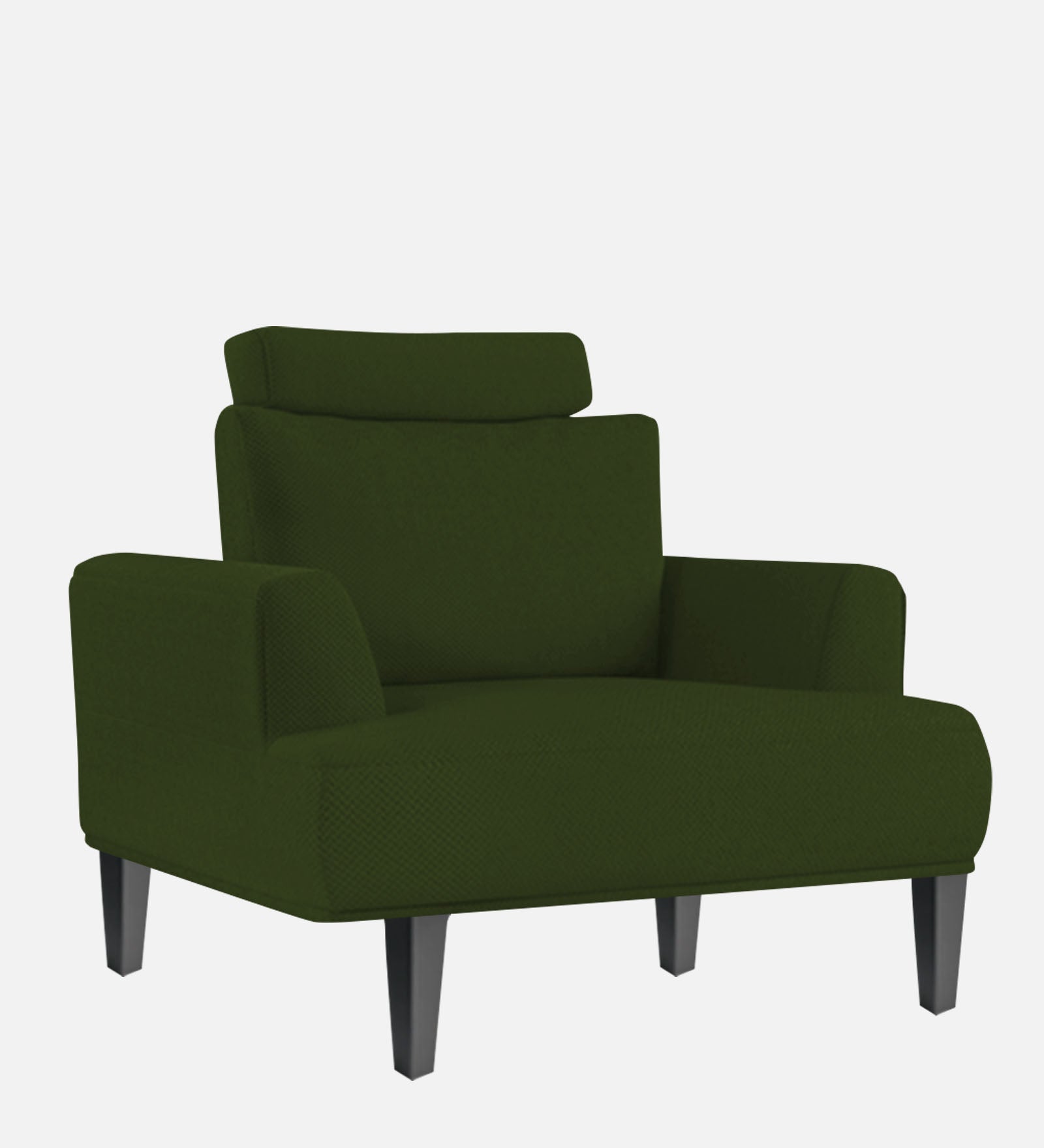 Como Fabric 1 Seater Sofa In Olive Green Colour - Febonic Living