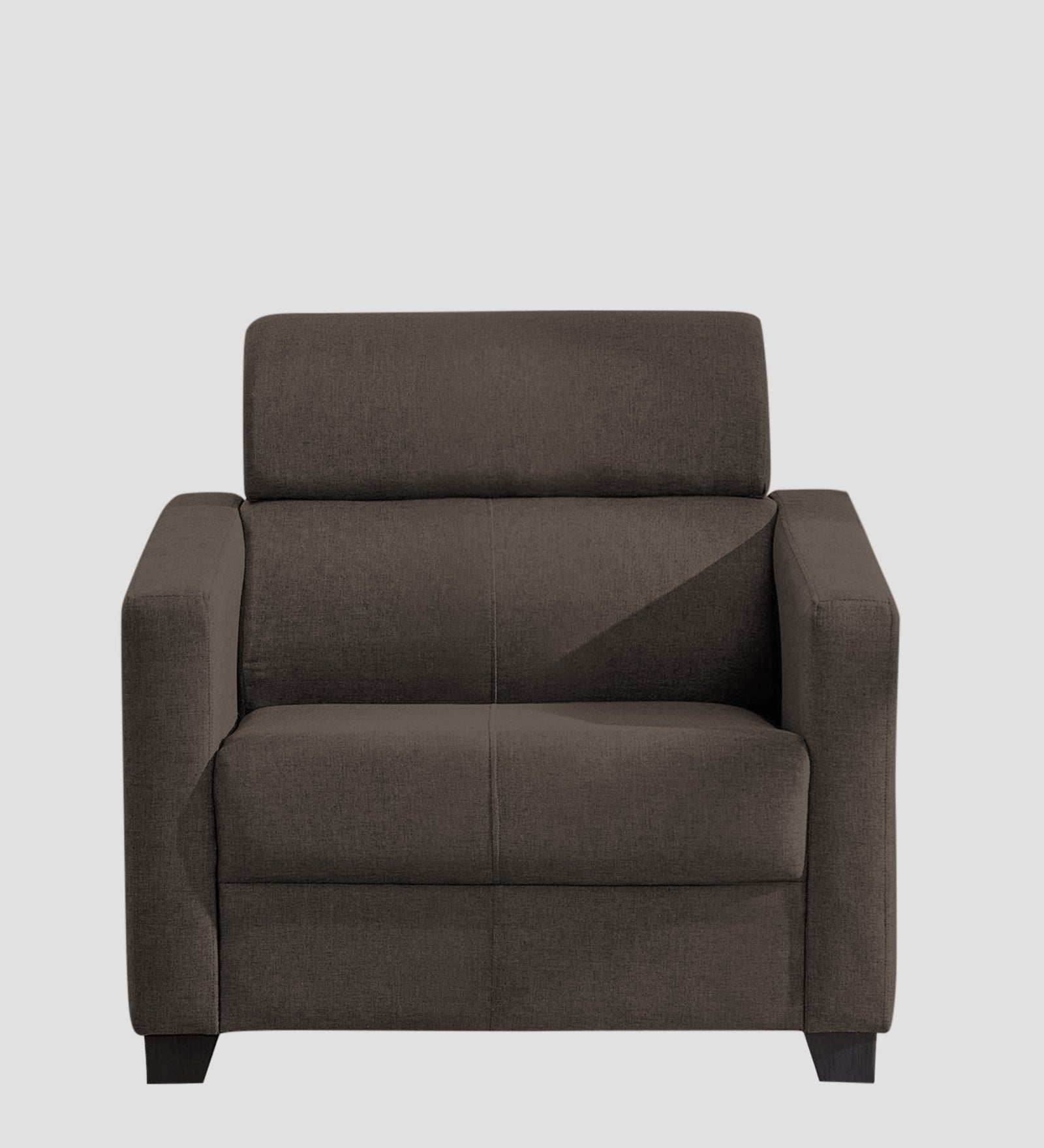 Devo Fabric 1 Seater Sofa In Caspa Brown Colour - Febonic Living