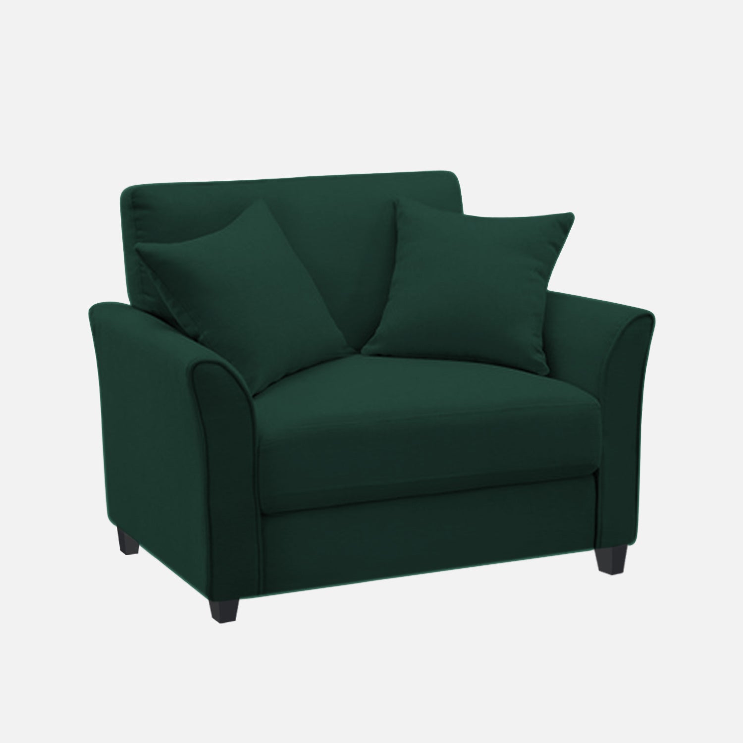 Daroo Velvet 1 Seater Sofa In Forest Green Colour - Febonic Living