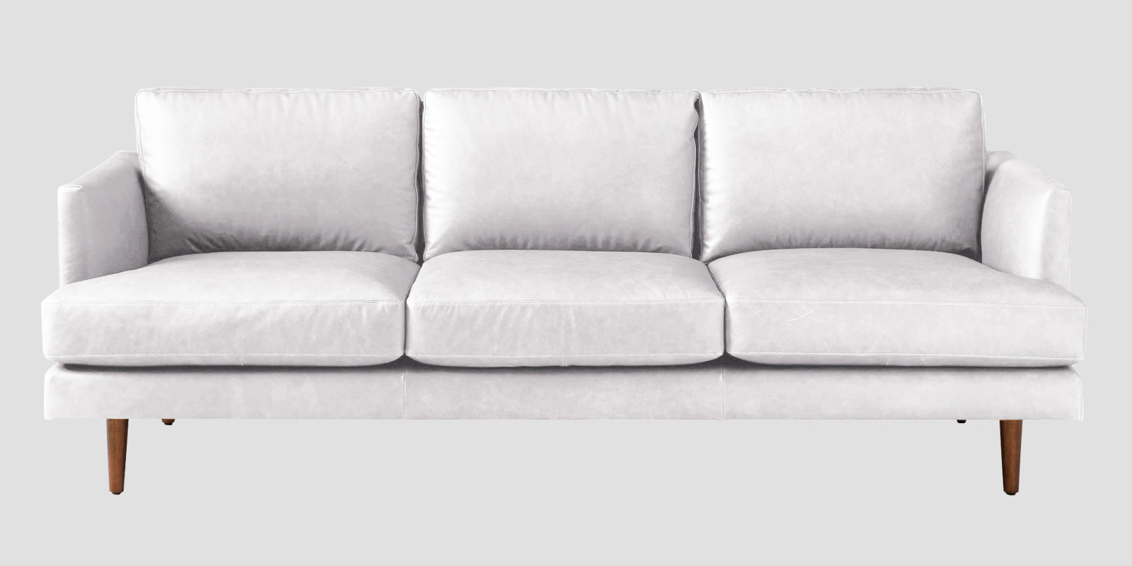 Sterio Leatherette 3 Seater Sofa In Cream White Colour - Febonic Living