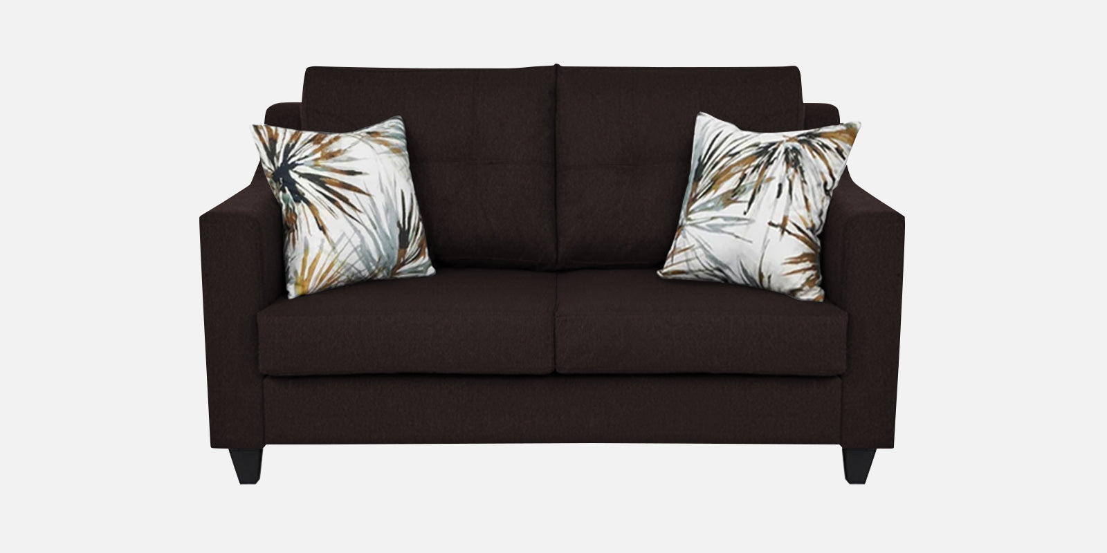 Welly Fabric 2 Seater Sofa In Dark Brown Colour - Febonic Living