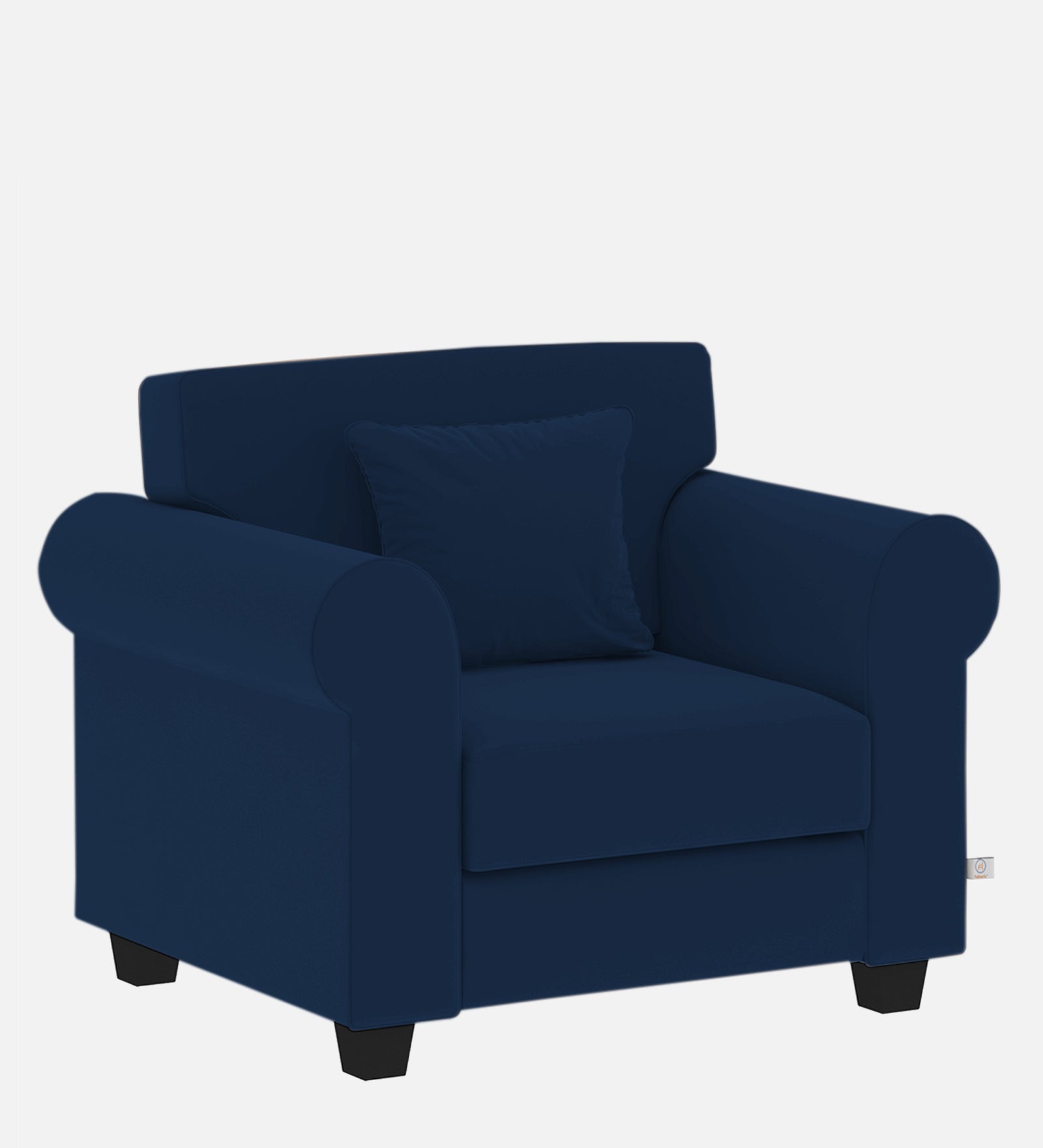 Numonk Velvet 1 Seater Sofa In Imperial Blue Colour - Febonic Living