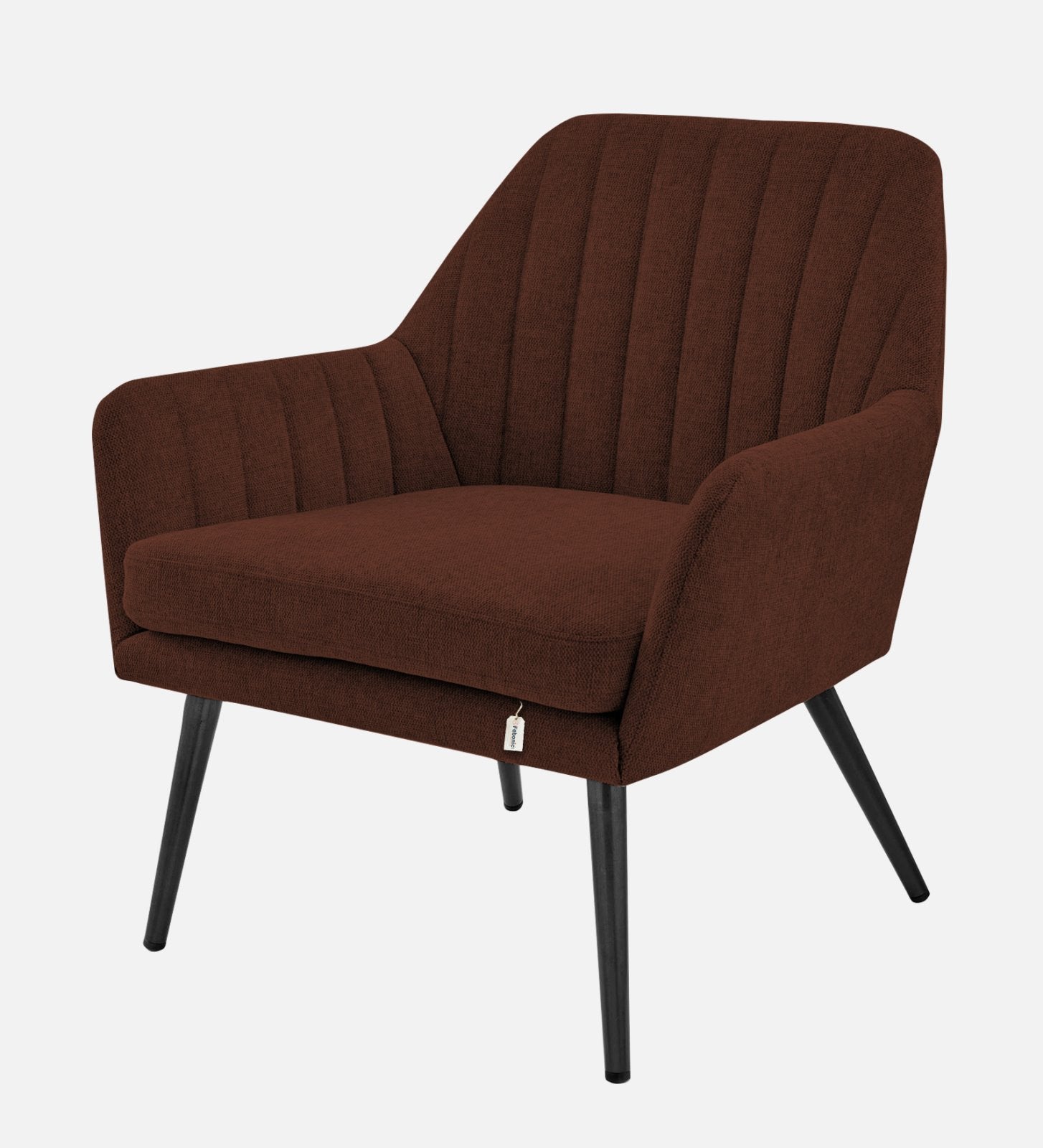 Bella Fabric Arm Chair In Coffee Brown Colour - Febonic Living