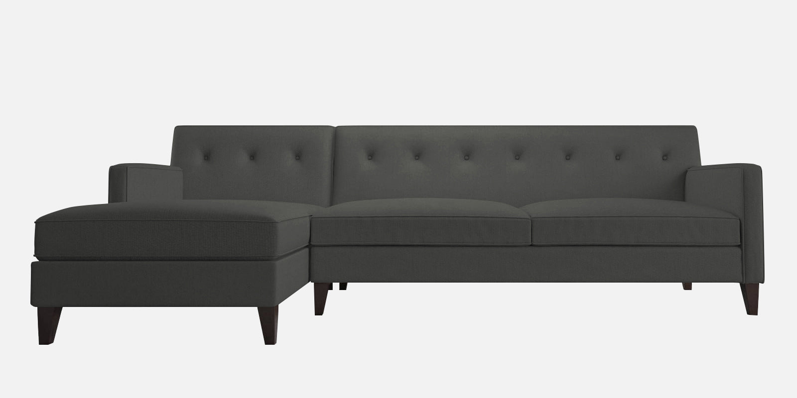 Miller Fabric RHS Sectional Sofa (3+Lounger) In Charcoal Grey Colour - Febonic Living
