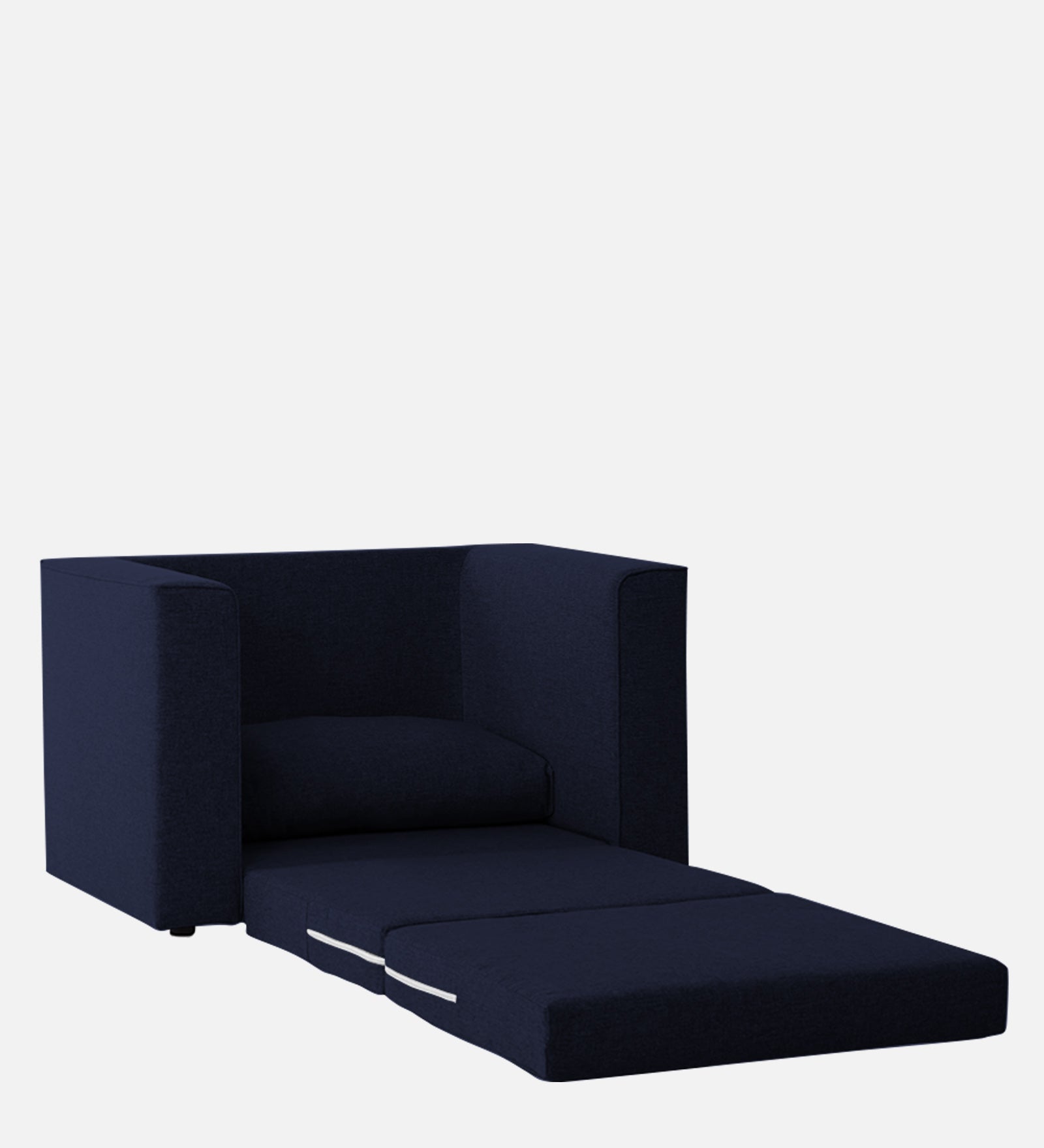 Kenia Fabric 1 Seater Foldable Sofa Cum Bed In Royal Blue Colour - Febonic Living