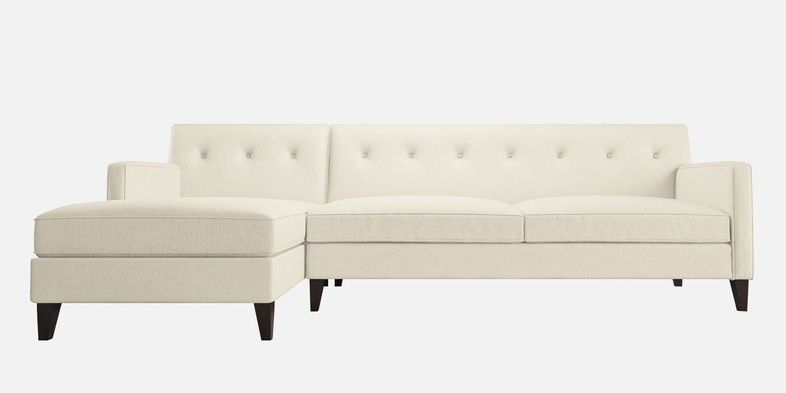 Miller Fabric RHS Sectional Sofa (3+Lounger) In Ivory Cream Colour - Febonic Living