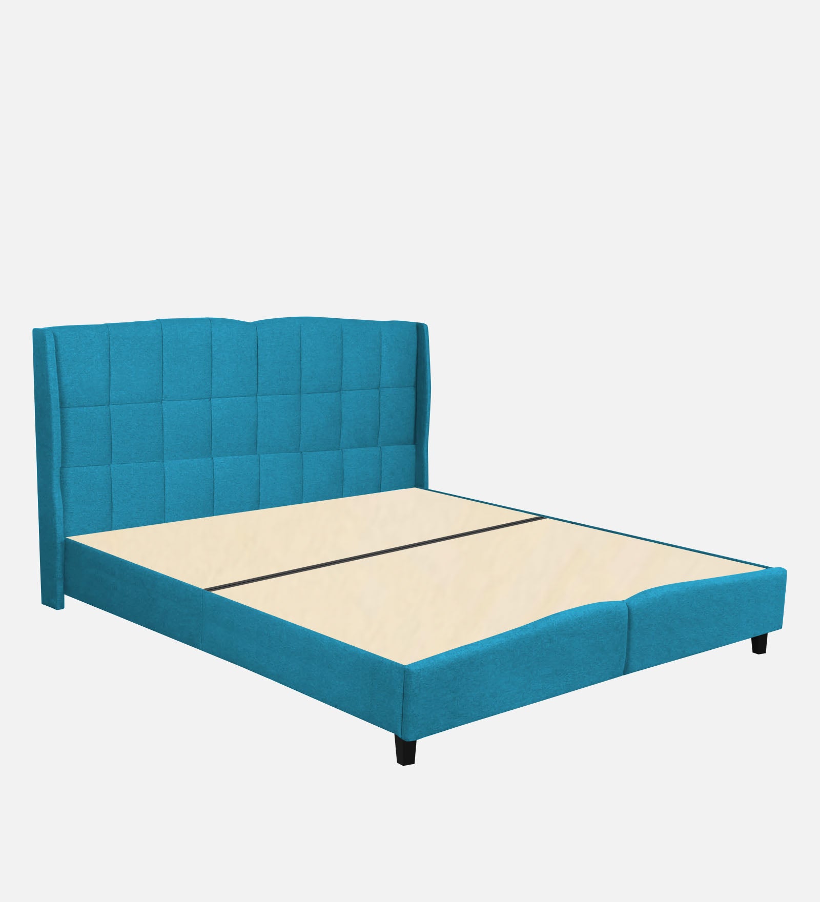 Jovi Velvet King Size Bed In Aqua Blue Colour - Febonic Living