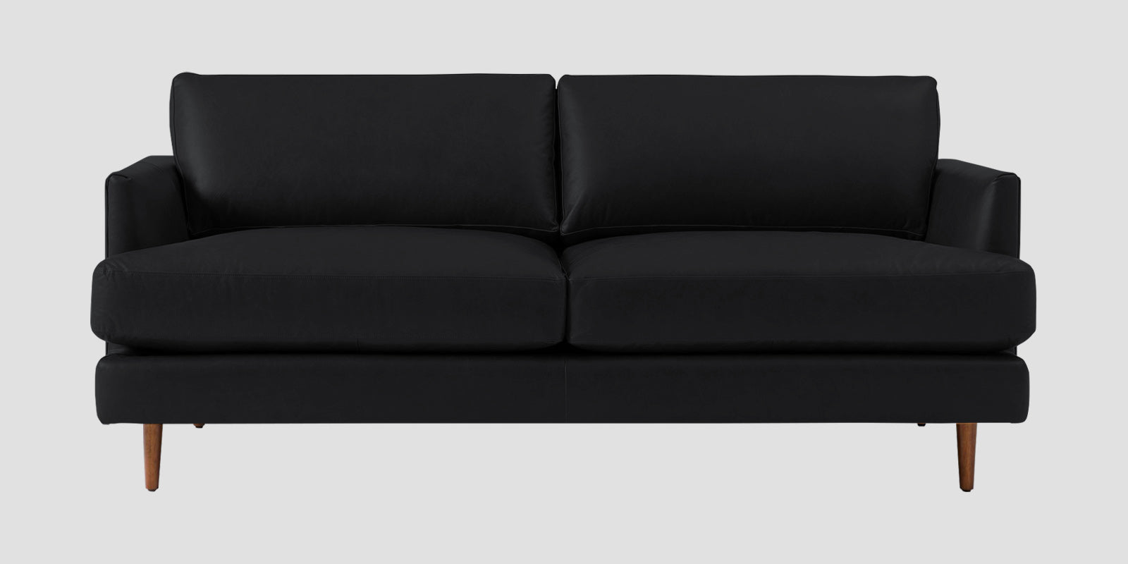 Sterio Leatherette 2 Seater Sofa In Light Black Colour - Febonic Living