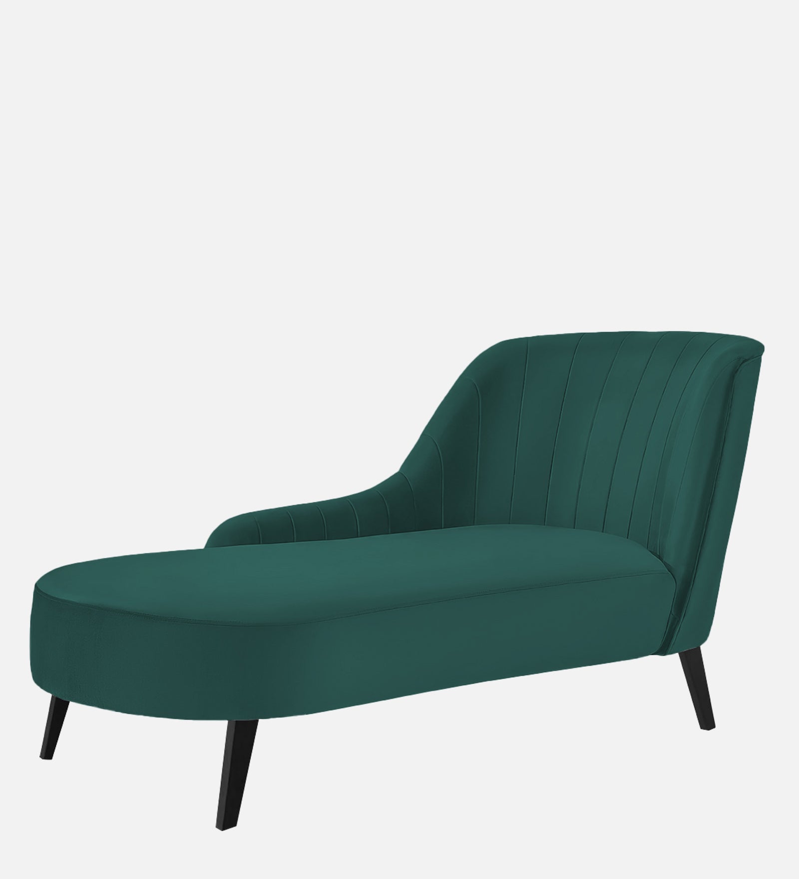 Flora Velvet LHS Chaise Lounger In Pine Green Colour - Febonic Living