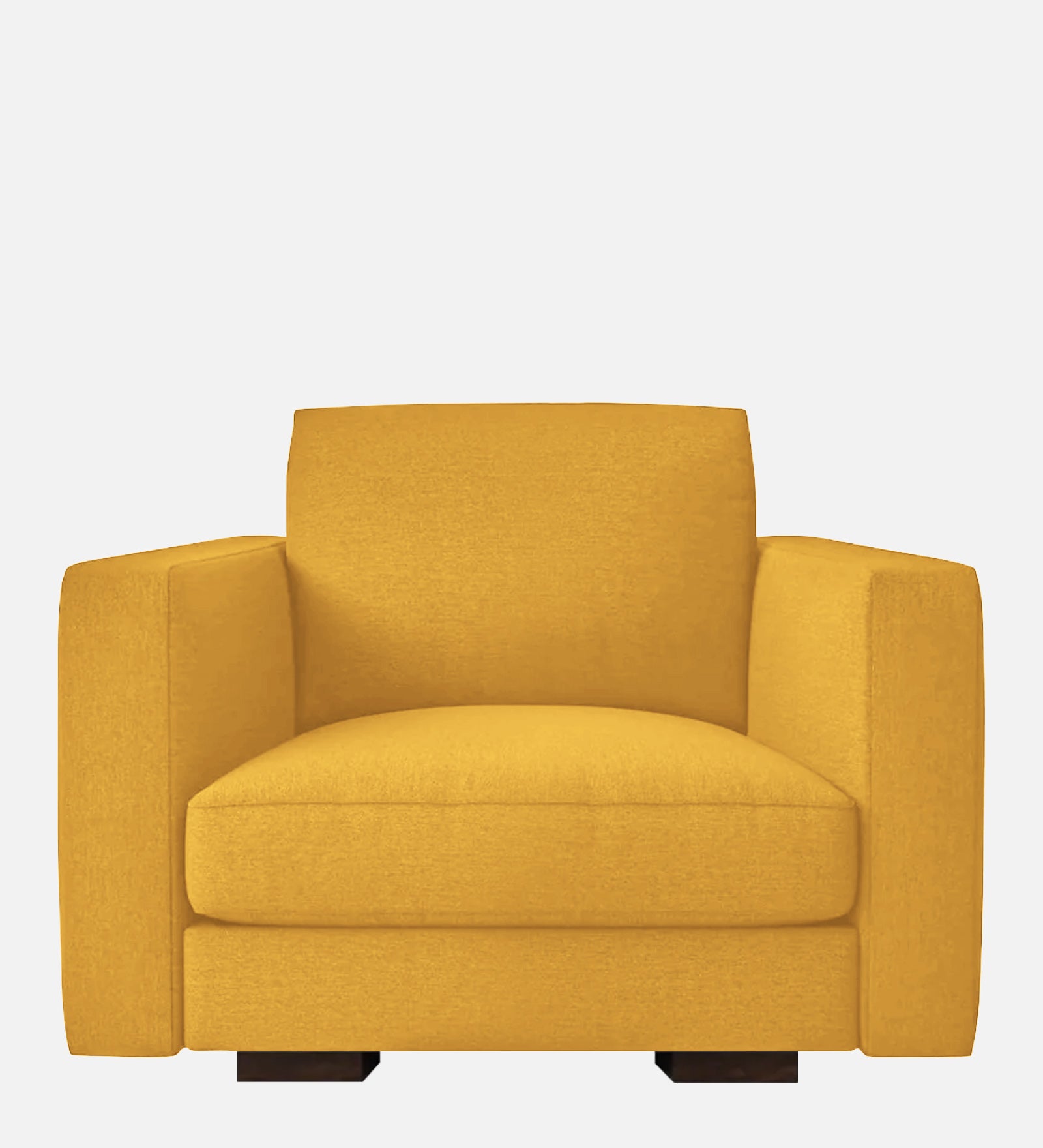 Messy Fabric 1 Seater Sofa In Bold Yellow Colour - Febonic Living