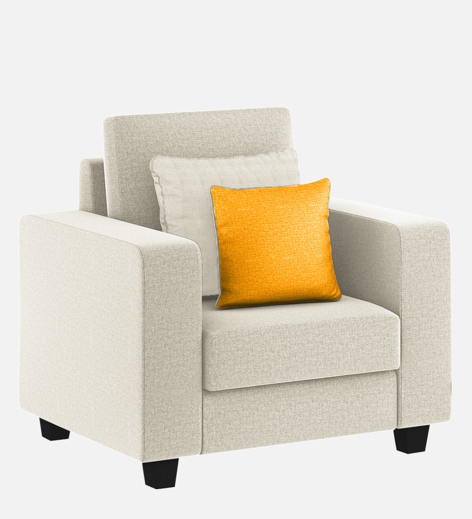 Nabi Fabric 1 Seater Sofa In Ivory cream Colour - Febonic Living