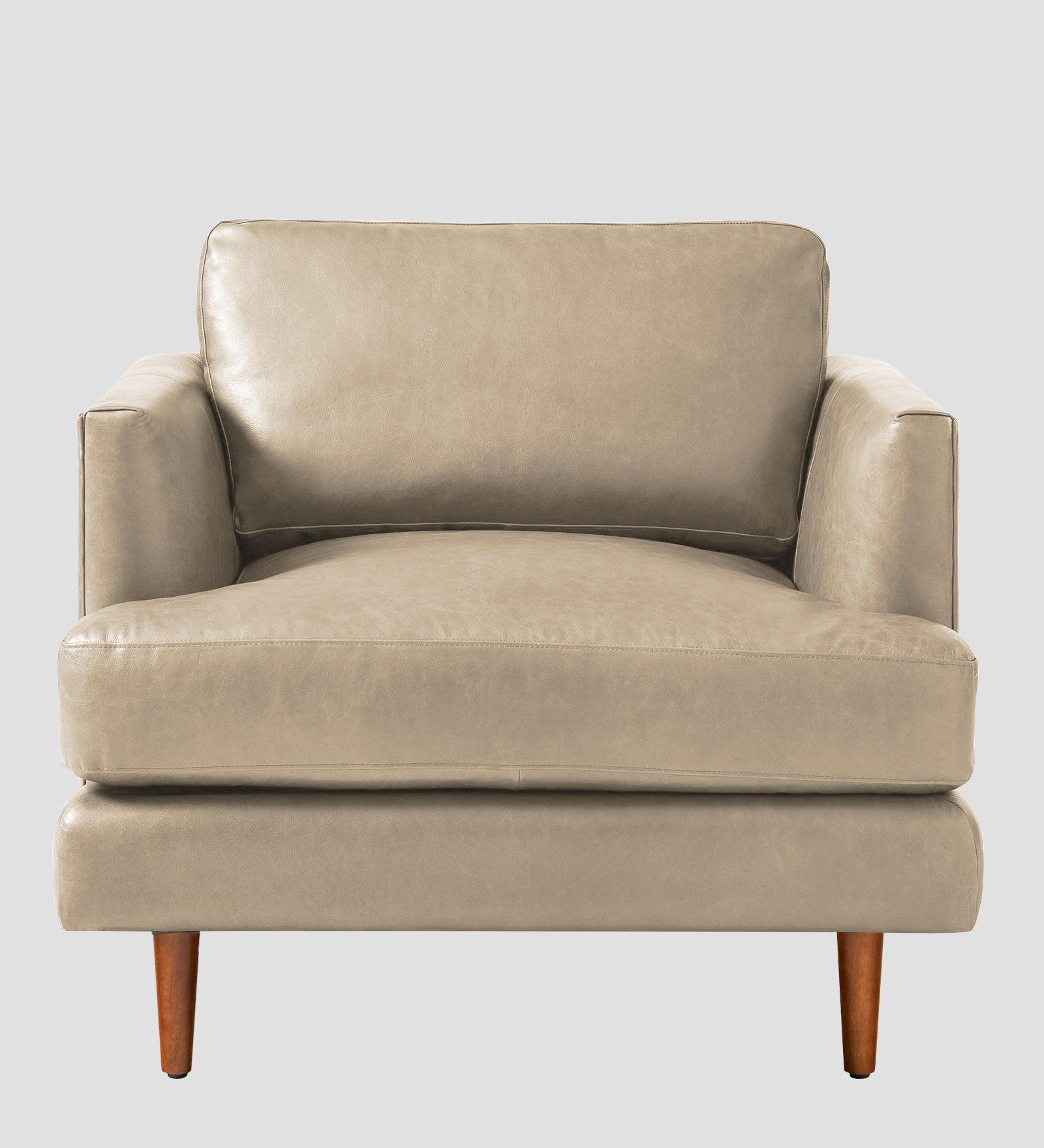 Sterio Leatherette 1 Seater Sofa In Tan Beige Colour - Febonic Living