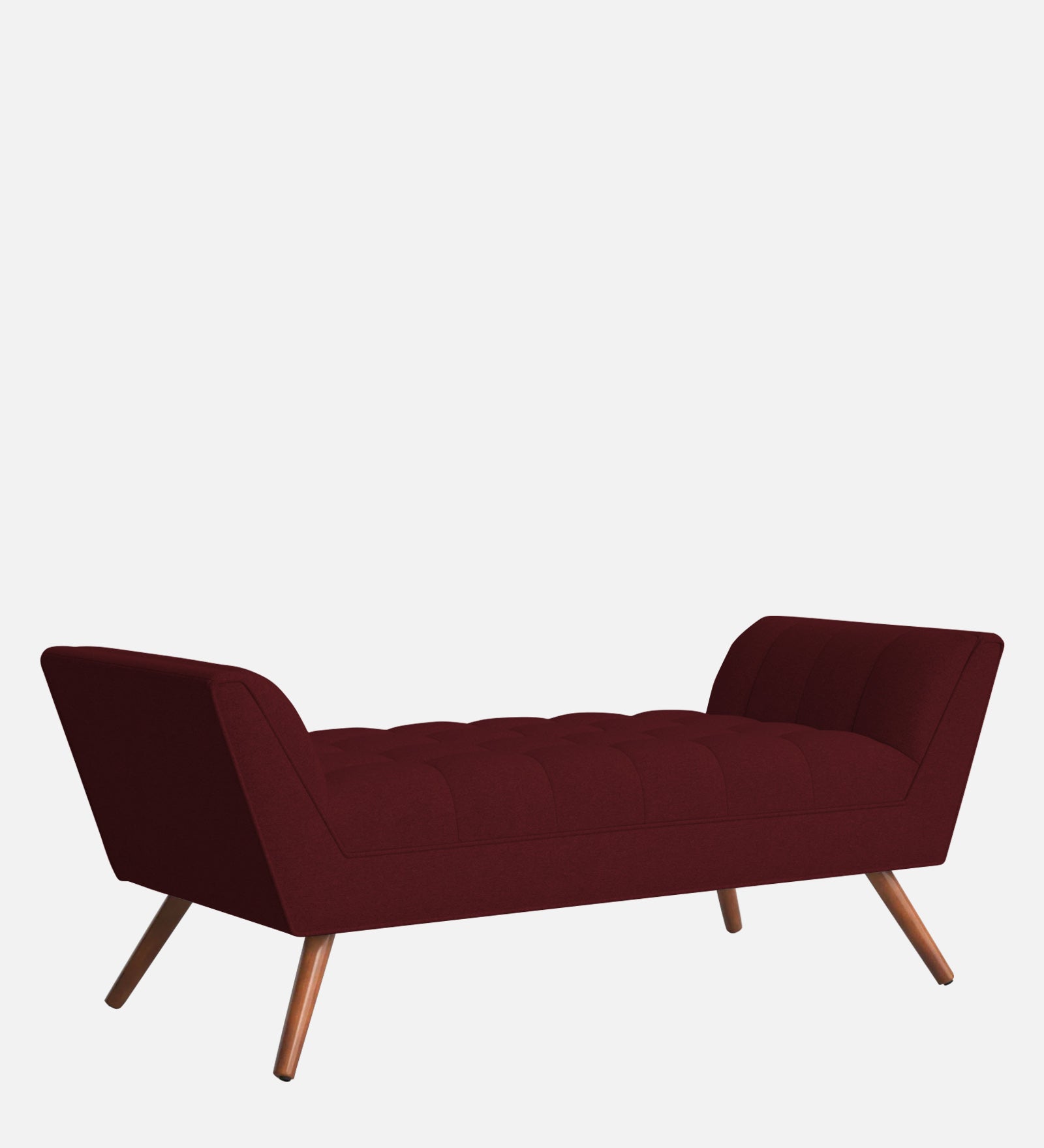 Cartes Velvet Bench In Dark Maroon Colour - Febonic Living