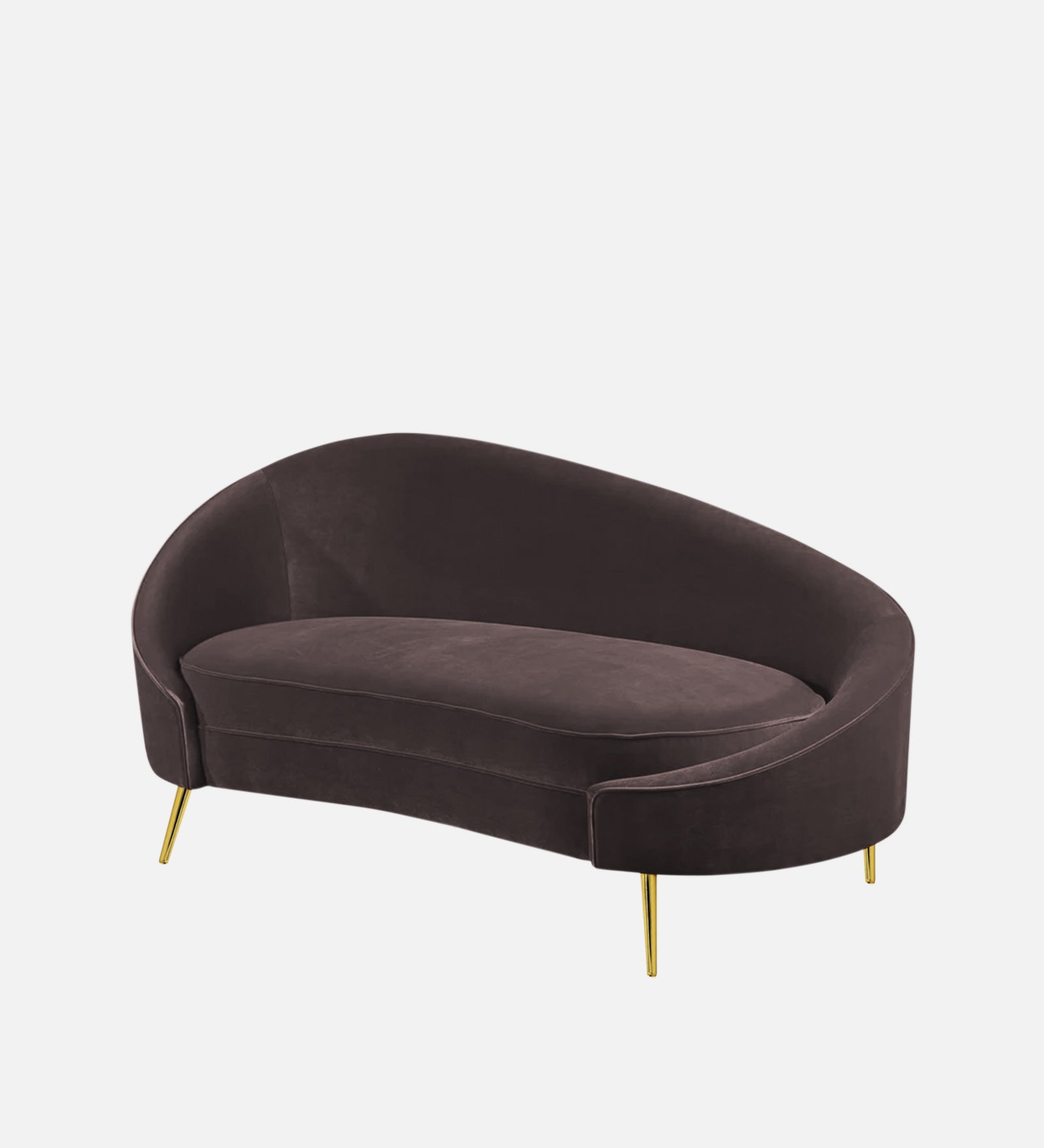 Cely Velvet RHS Chaise Lounger In Mocha Brown Colour - Febonic Living