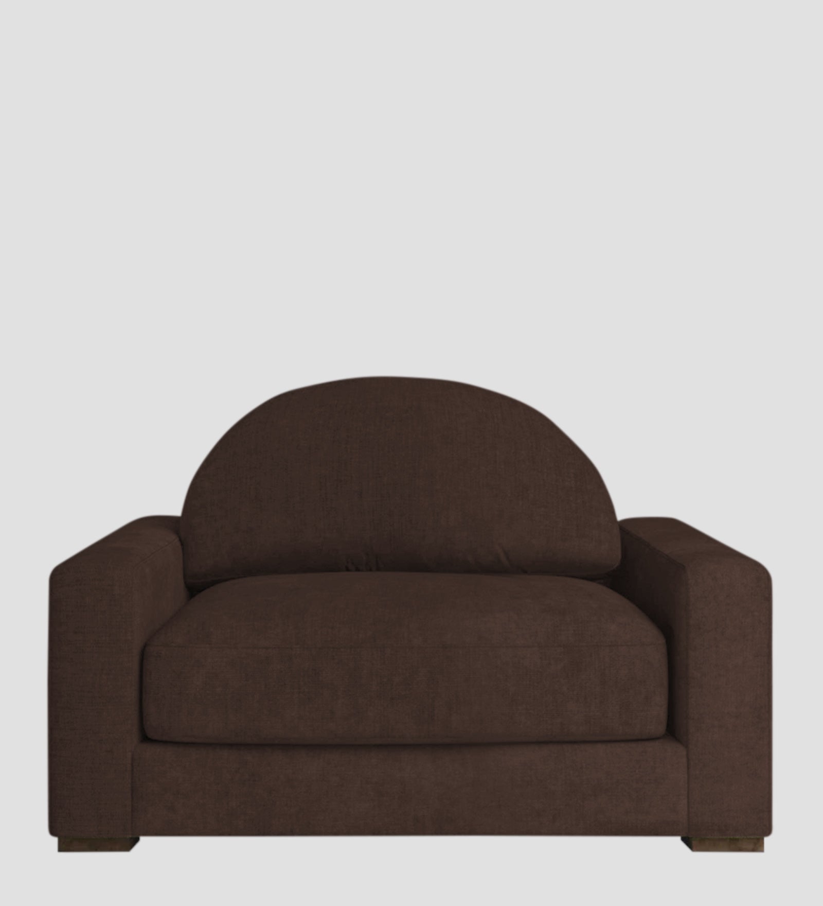 Dara Fabric 1 Seater Sofa In Coffee Brown Colour - Febonic Living