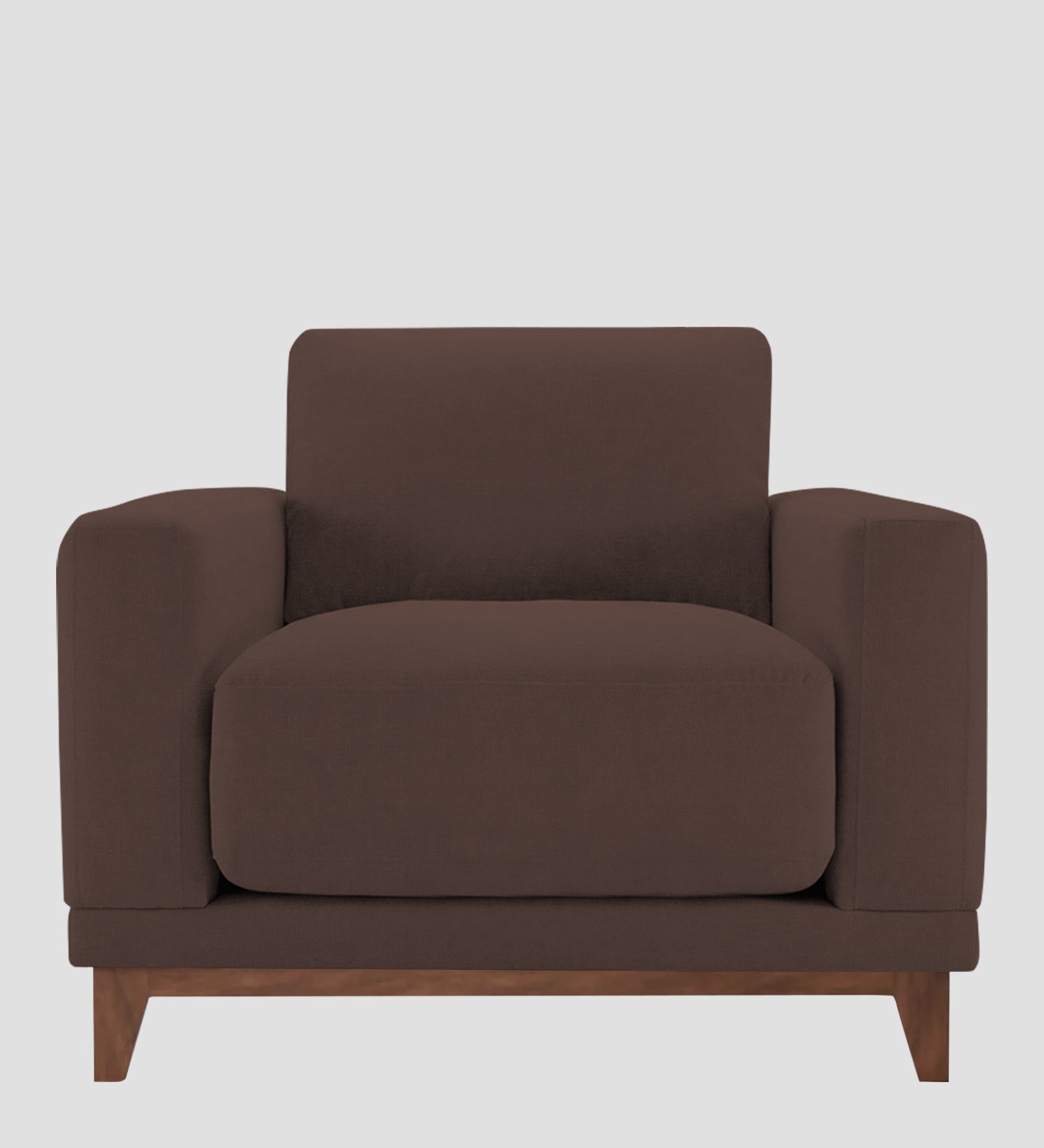 Esha Fabric 1 Seater Sofa In Caramel Brown Colour - Febonic Living